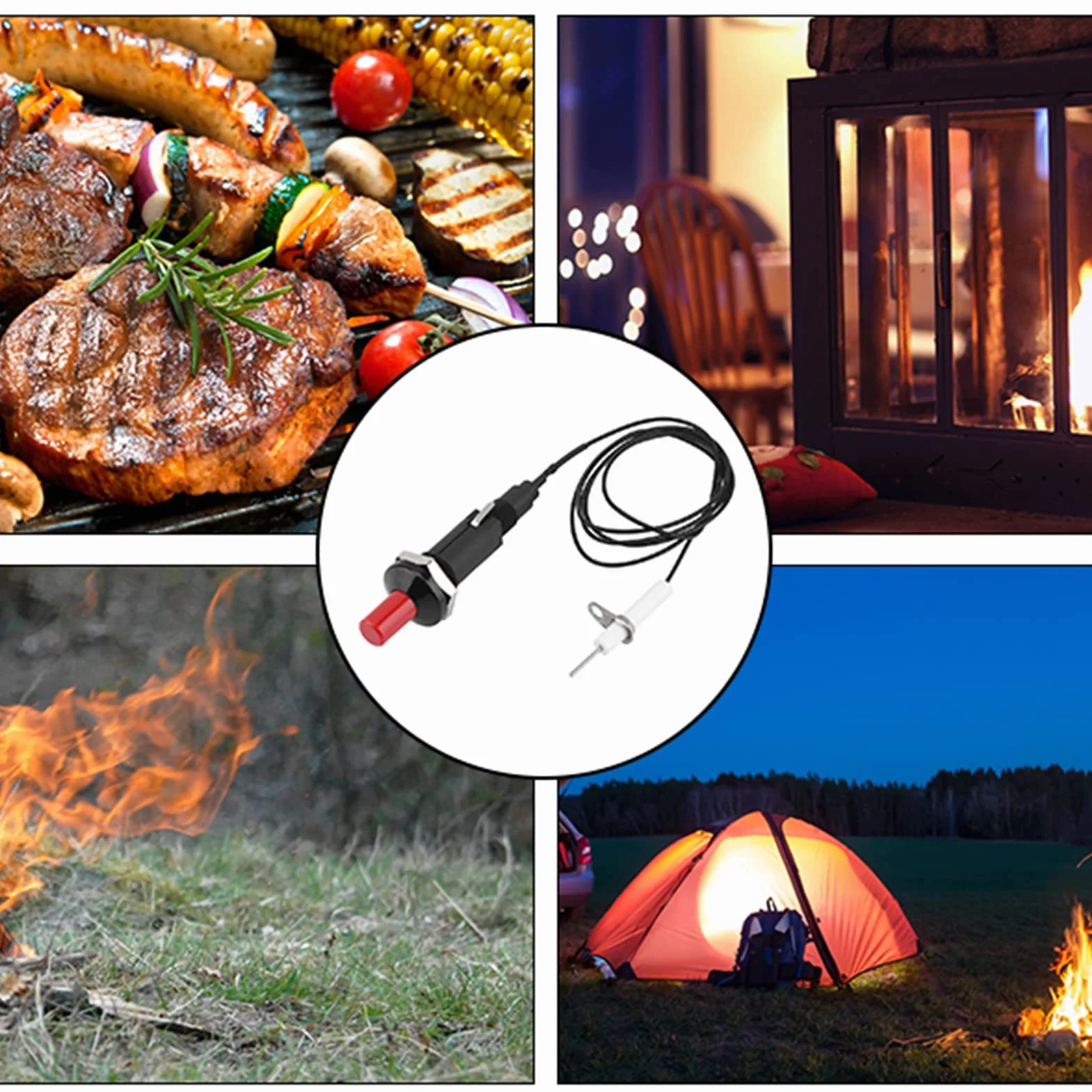 DEWIN Zapalnik piezoelektryczny zestaw zapłonu do grilla kominka gazu