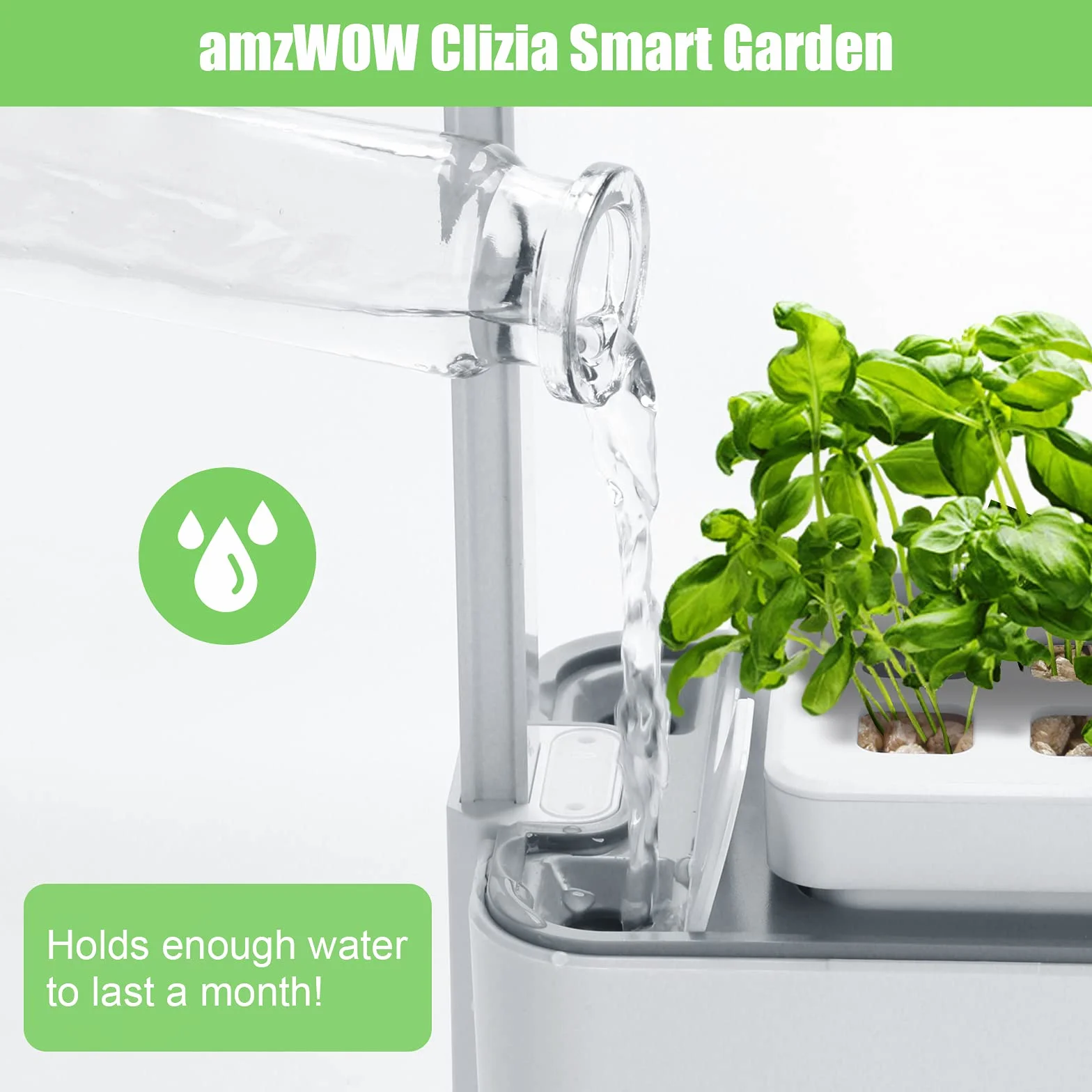 Clizia Smart Garden hydroponiczny system uprawy z lampą LED automatyczny timer zestaw do kiełkowania biały