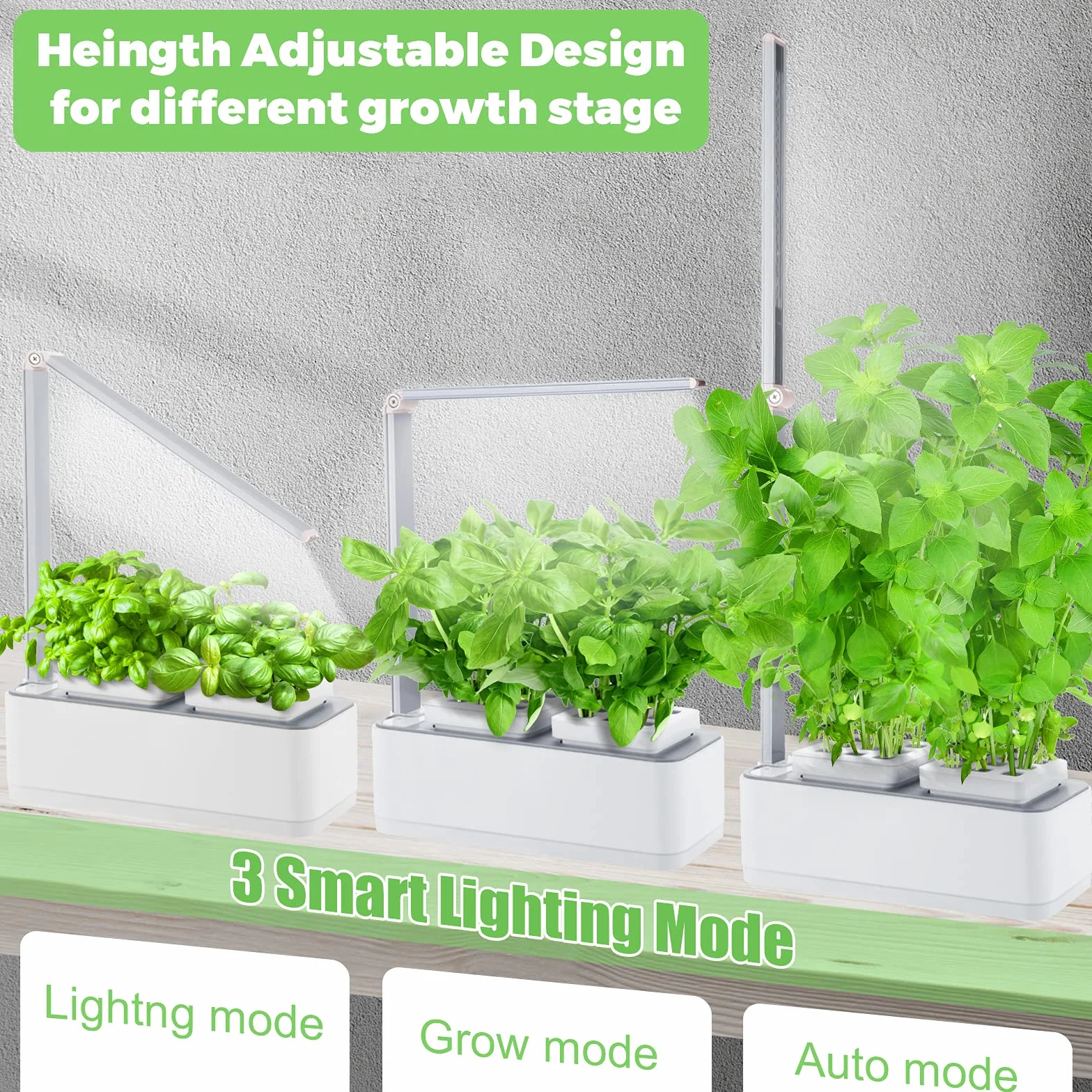 Clizia Smart Garden hydroponiczny system uprawy z lampą LED automatyczny timer zestaw do kiełkowania biały