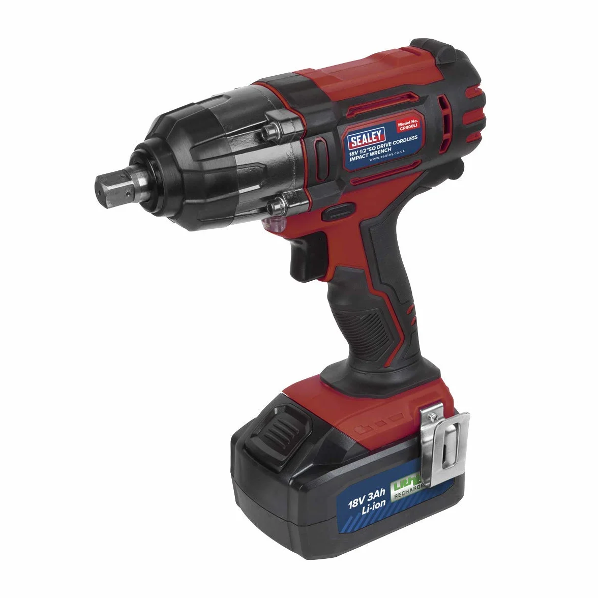 Sealey Bezprzewodowy klucz udarowy 18V 1/5.1 cm Sq Drive - czerwony