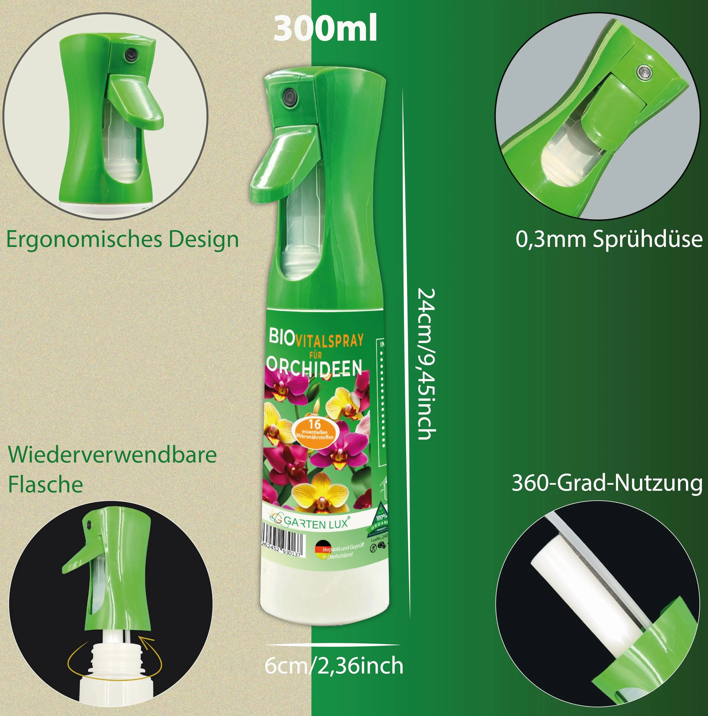 BIO Vitalspray do storczyków 300 ml z 16 śladowymi substancjami odżywczymi