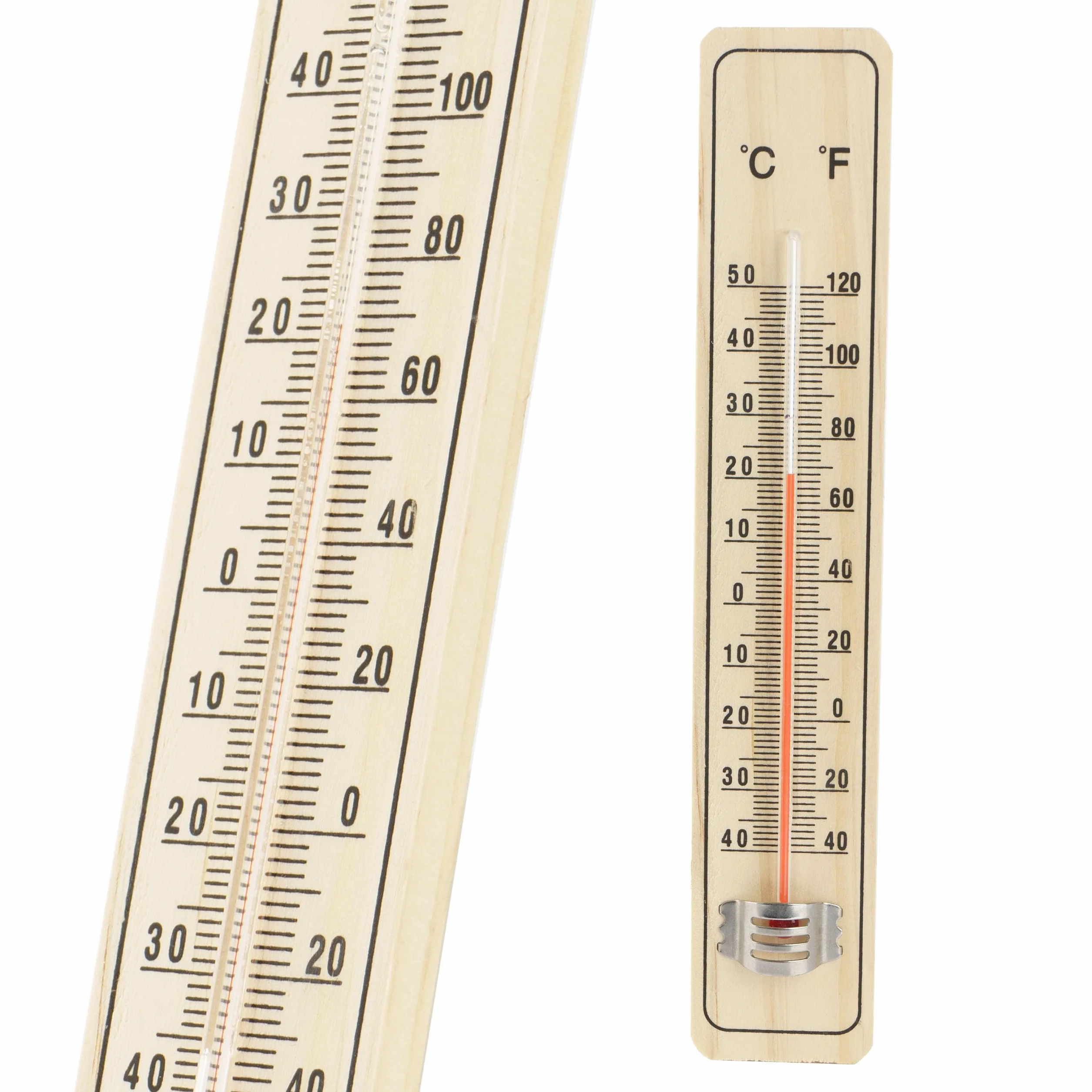 Termometr drewniany zewnętrzny wewnętrzny -40 +50°C 20,5x4x0,8 cm na wieszak