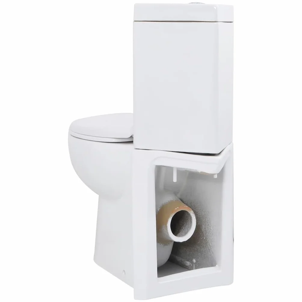 vidaXL Ceramiczna muszla klozetowa, narożna, biała