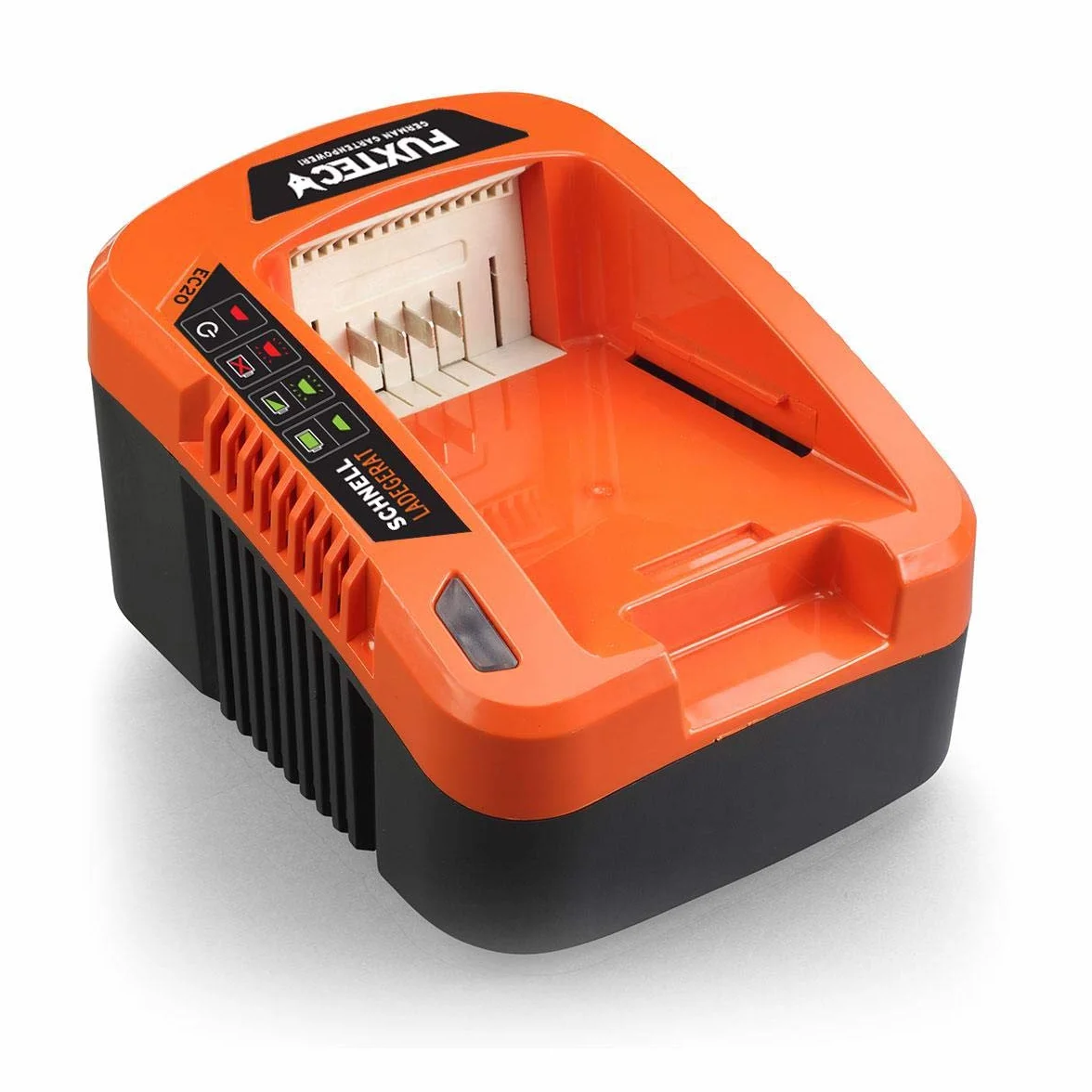 FUXTEC 40 V szybka ładowarka (2 A) – technologia litowo-jonowa – do baterii 40 V 2 Ah firmy FUXTEC – "jedna bateria pasuje do wszystkich urządzeń 40 V" – (bateria nie jest dołączona!)