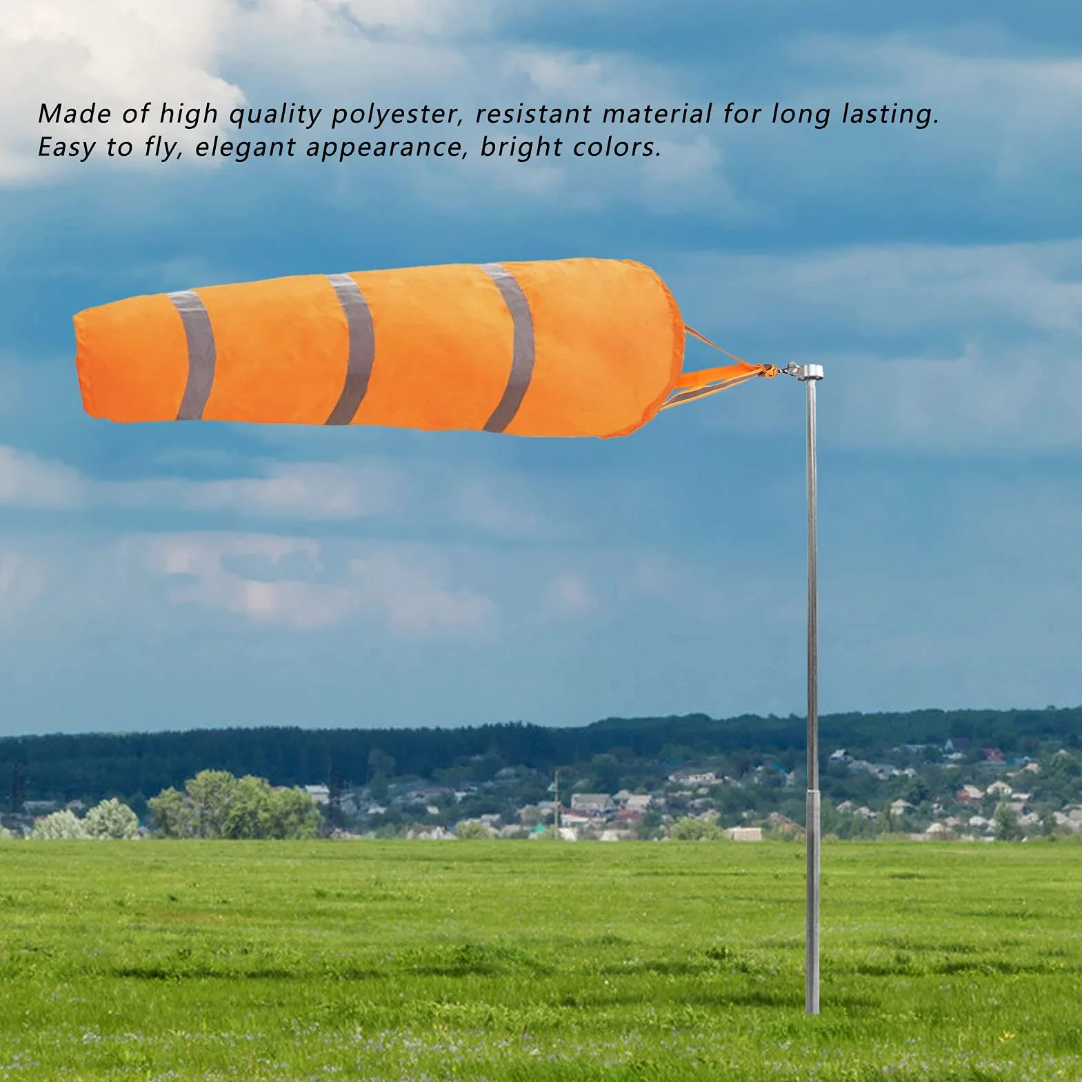 Odblaskowy Rękaw Wiatrowy Wskaźnik Kierunku Wiatru 100cm