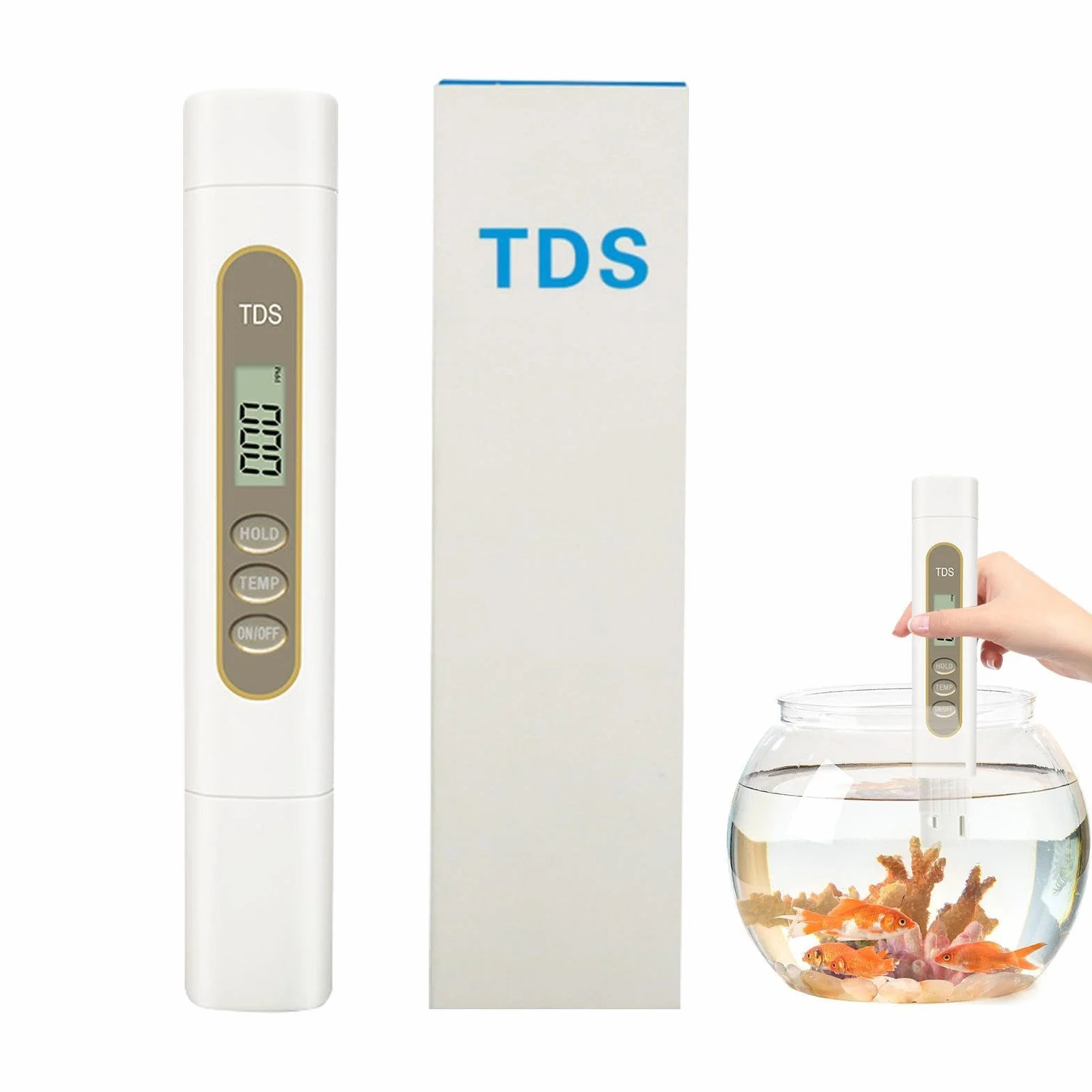 Cyfrowy tester twardości wody TDS, przenośny miernik PPM z wyświetlaczem temperatury