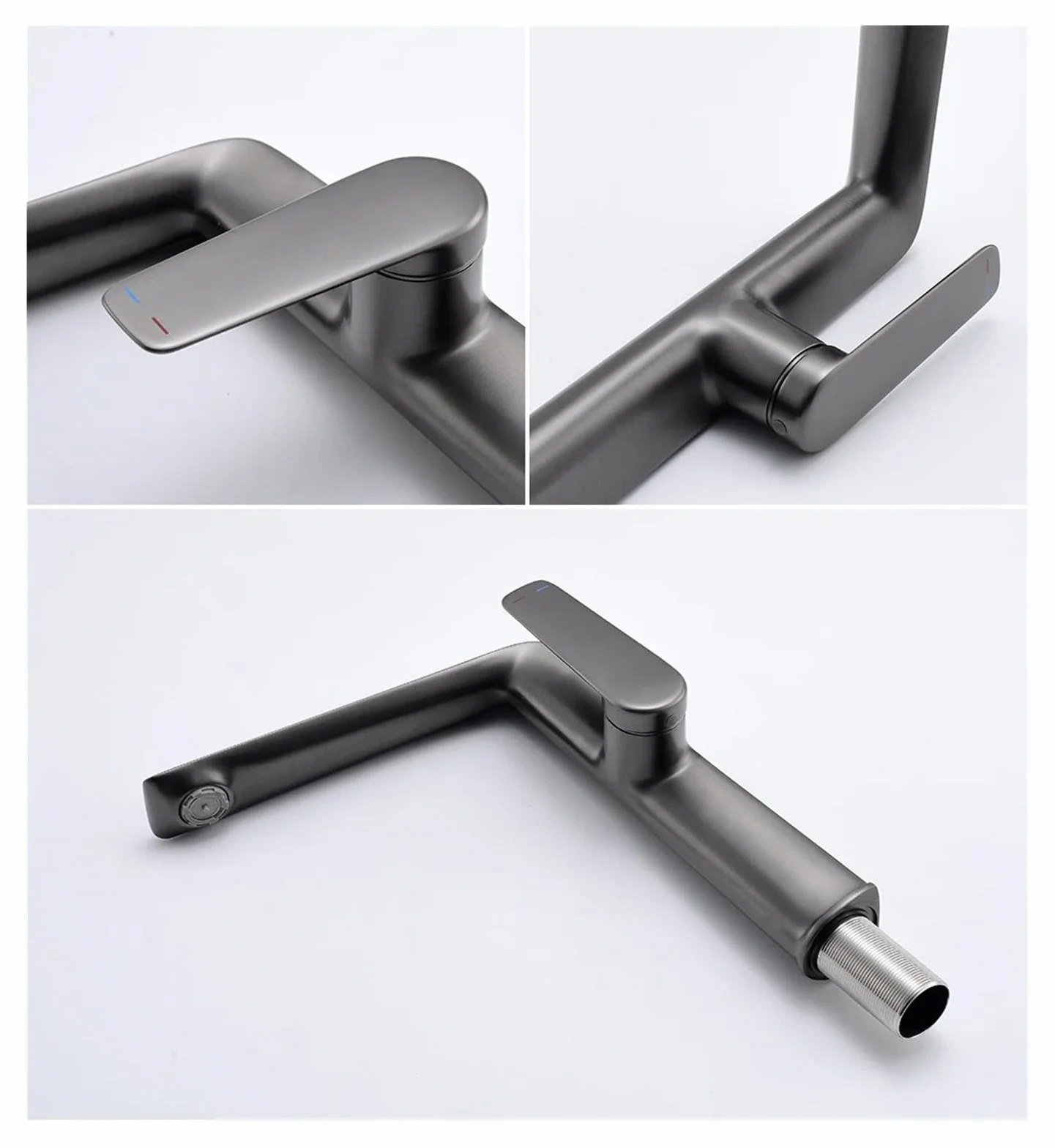 Luksusowe baterie łazienkowe Bateria zlewozmywakowa Gourmet Bateria umywalkowa Kran z ciepłą i zimną wodą(Nickel Brushed)
