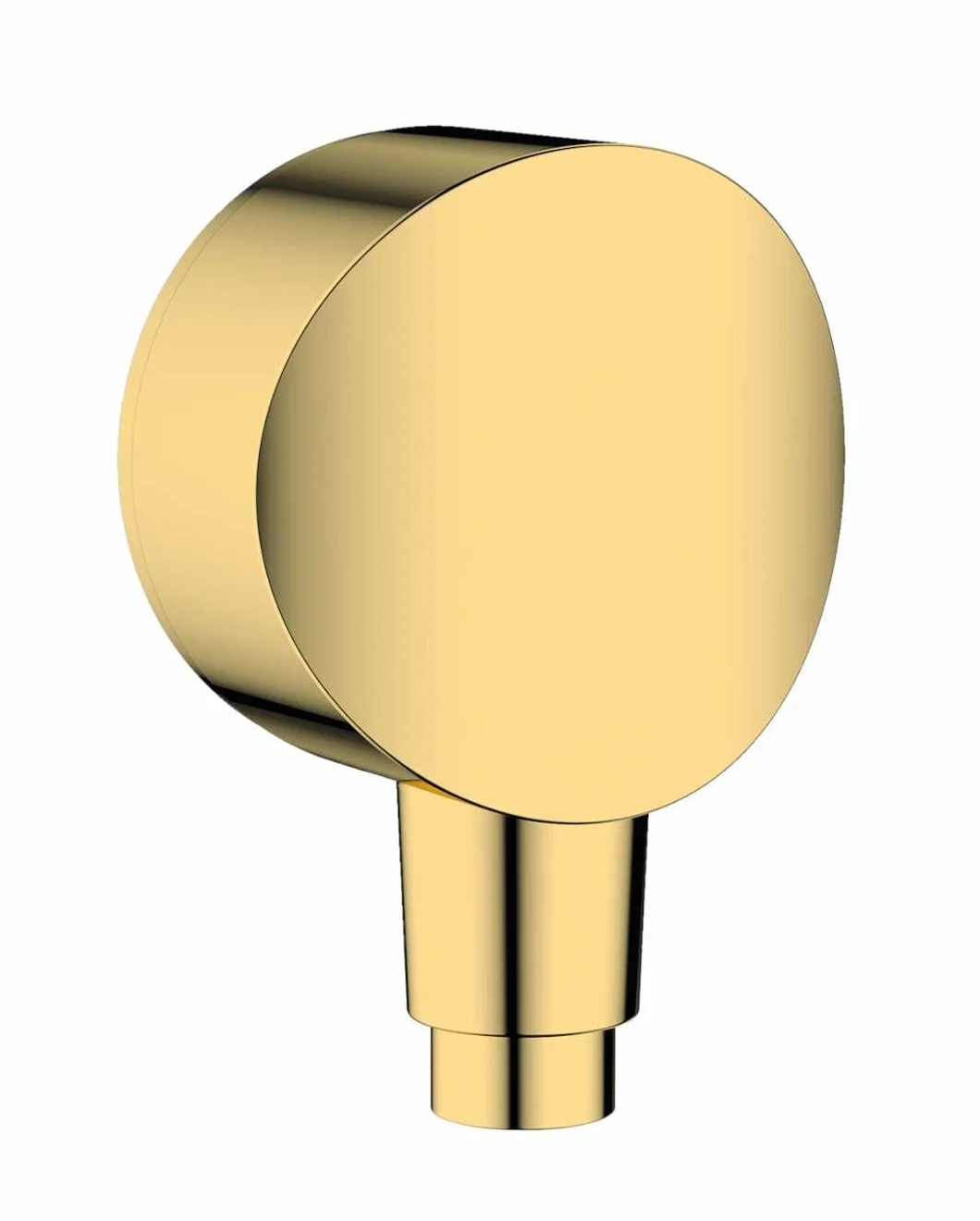hansgrohe Przyłącze ścienne FixFit S, przyłącze węża z zaworem zwrotnym, Polished Gold Optic
