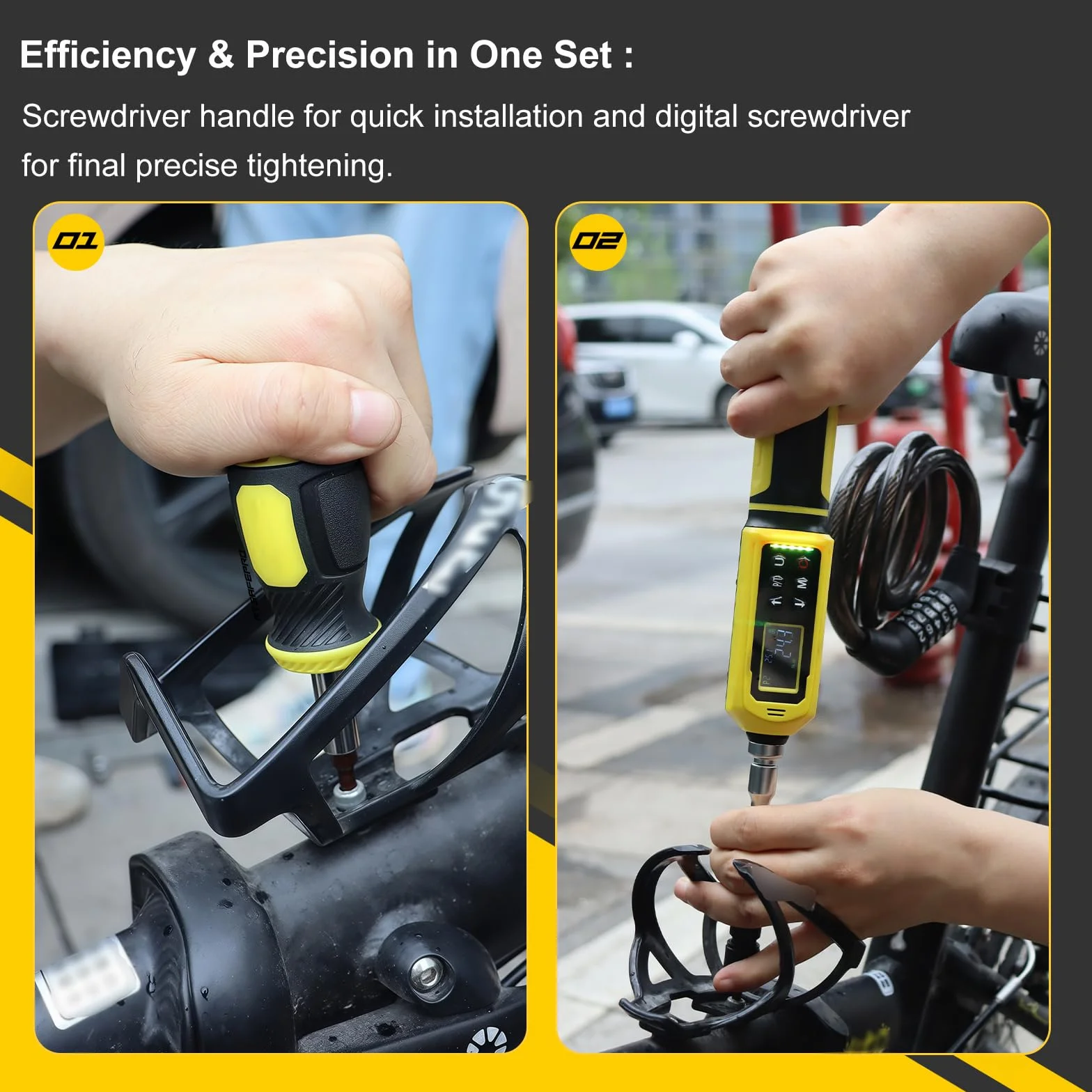 ATsafepro Elektroniczny Wkrętak Dynamometryczny 1/4 Cala, 0,09-6 Nm, 46 Elementów,Dokładność ±1%, Brzęczykiem I Wyświetlaczem LCD,Do Konserwacji Rowerów, Sprzętu Precyzyjnego, Majsterkowania