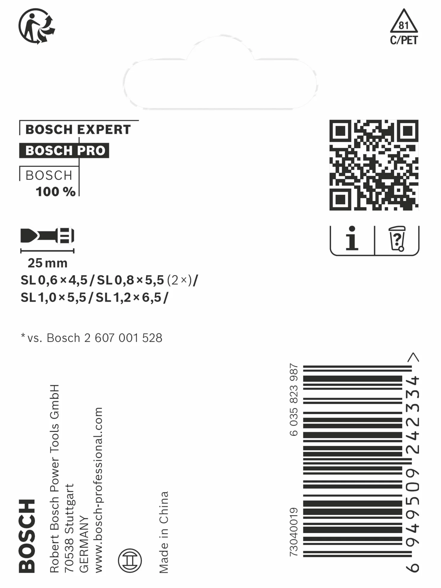 Bosch 5x Bit PRO Slotted Impact (100 x 75 mm, Professional Akcesoria Śrubokręt, Śrubokręt)