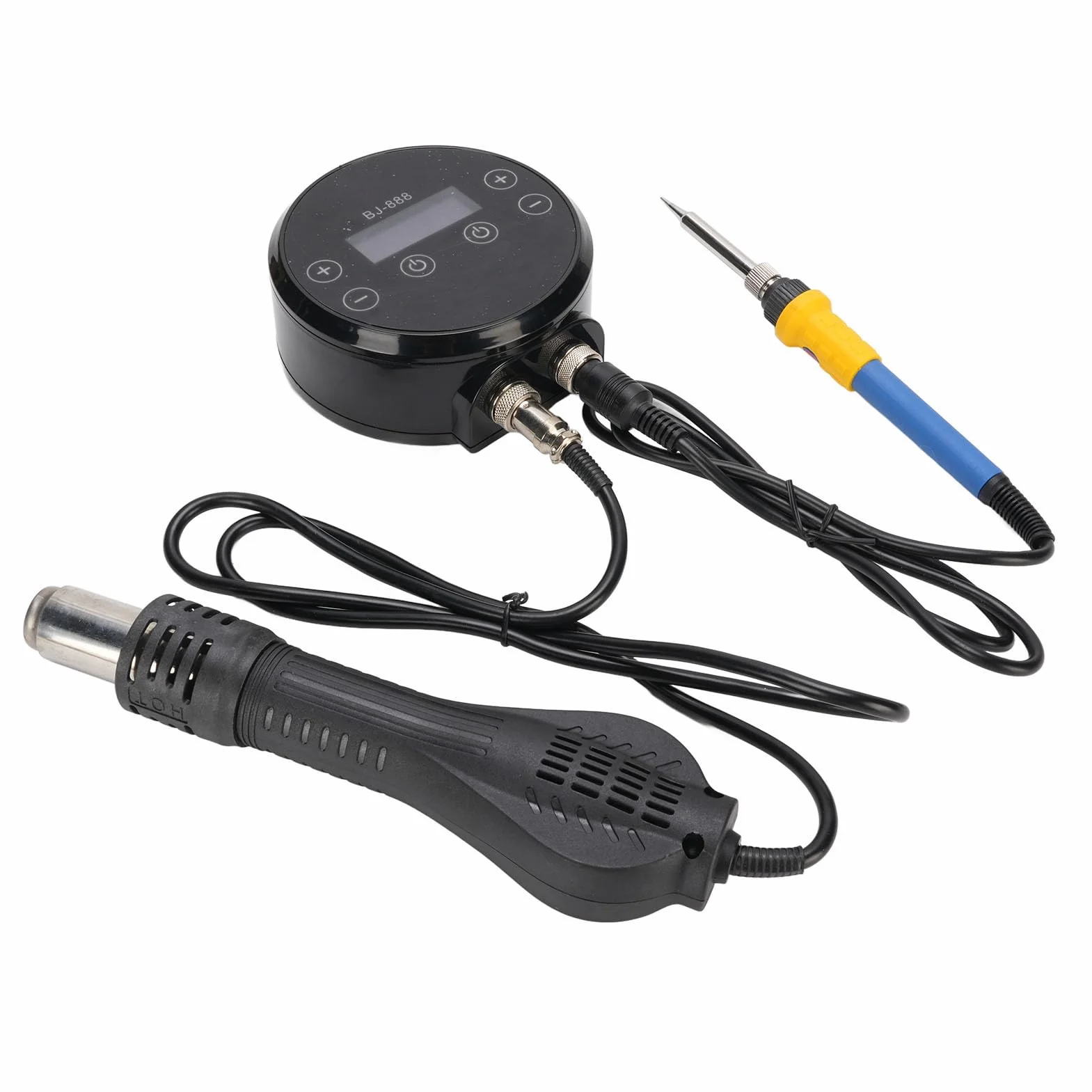 Zestaw Stacji Lutowniczej 2 w 1 z Wyświetlaczem Cyfrowym i Gorącym Powietrzem do Naprawy Elektroniki (wtyczka UE 220V)