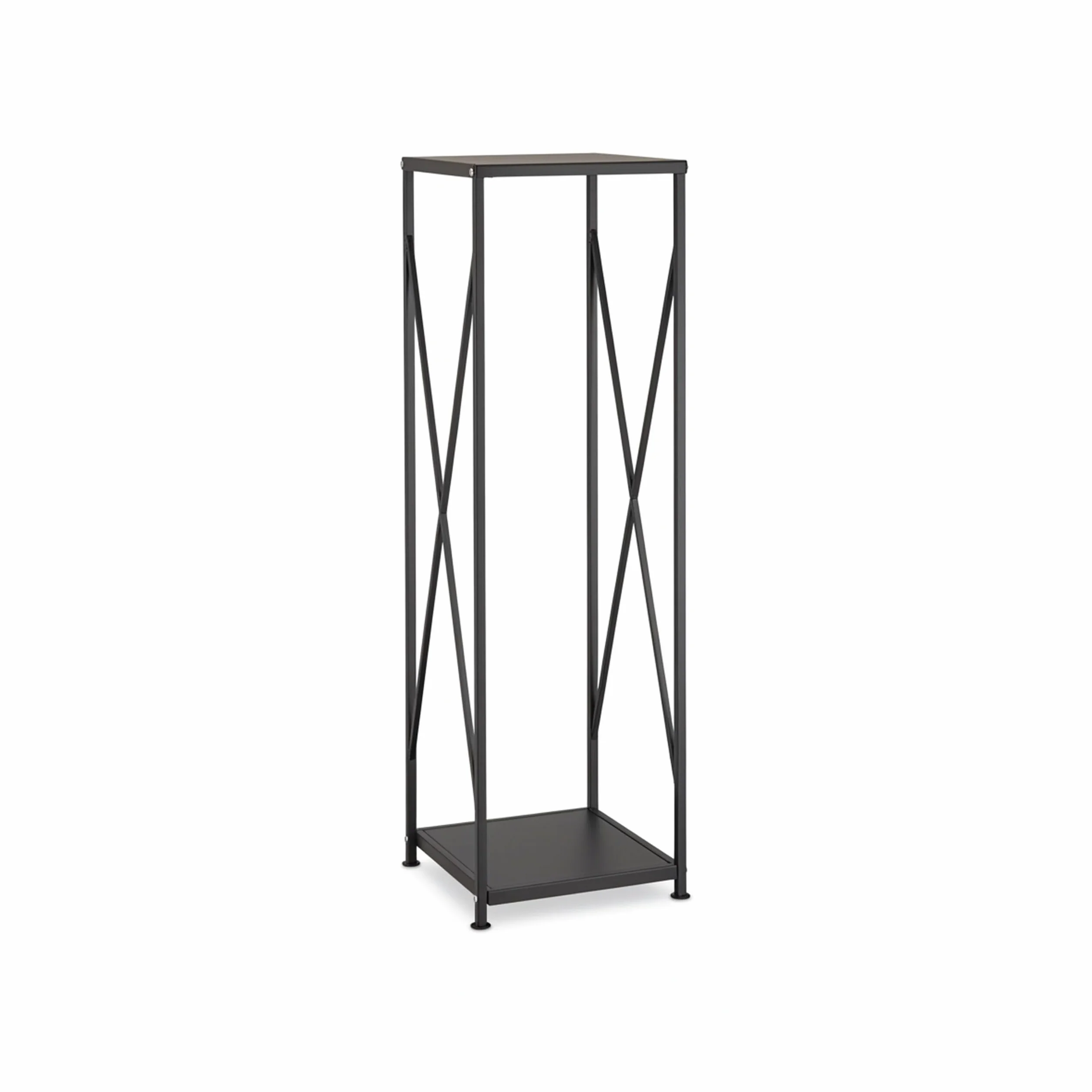 Relaxdays Regał na drewno kominkowe ze stali stojak HBT 111x34x34 cm czarny