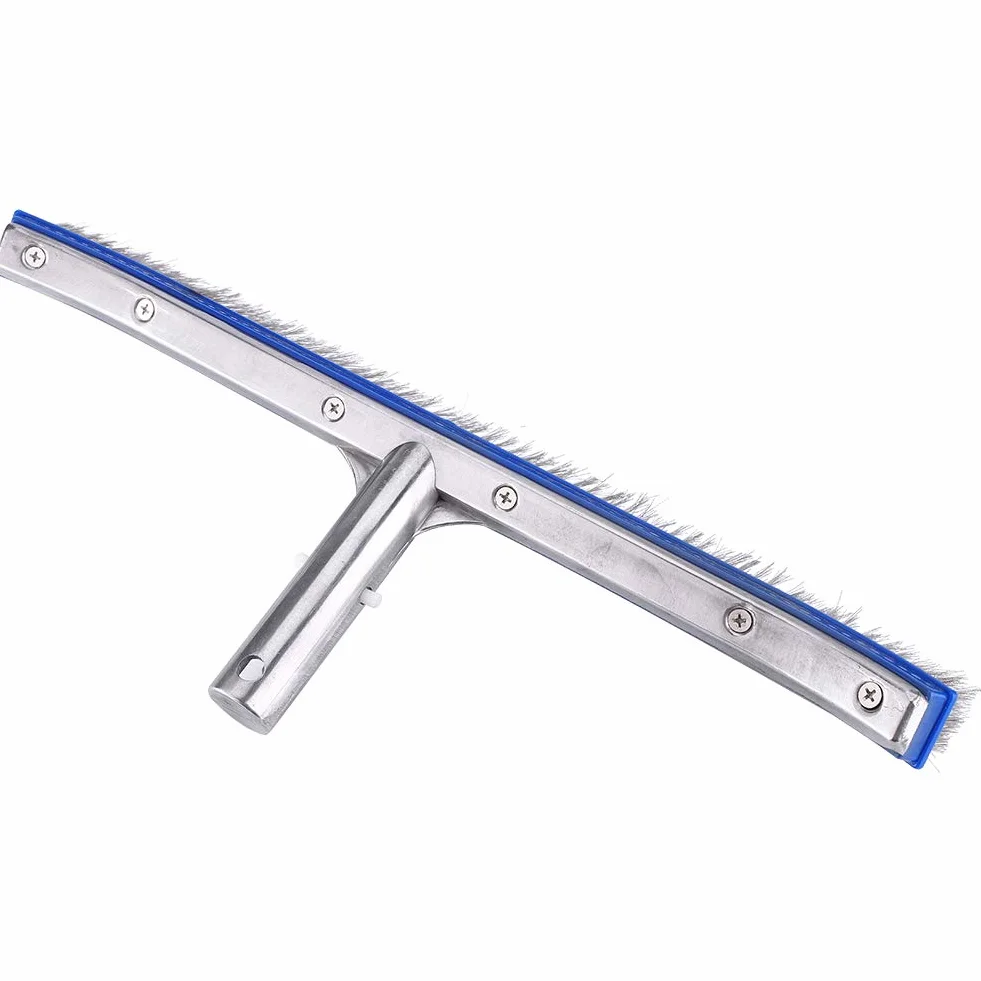 Szczotka do Basenu 18 Cali 44x16 cm Aluminiowy Uchwyt Stalowe Włosie