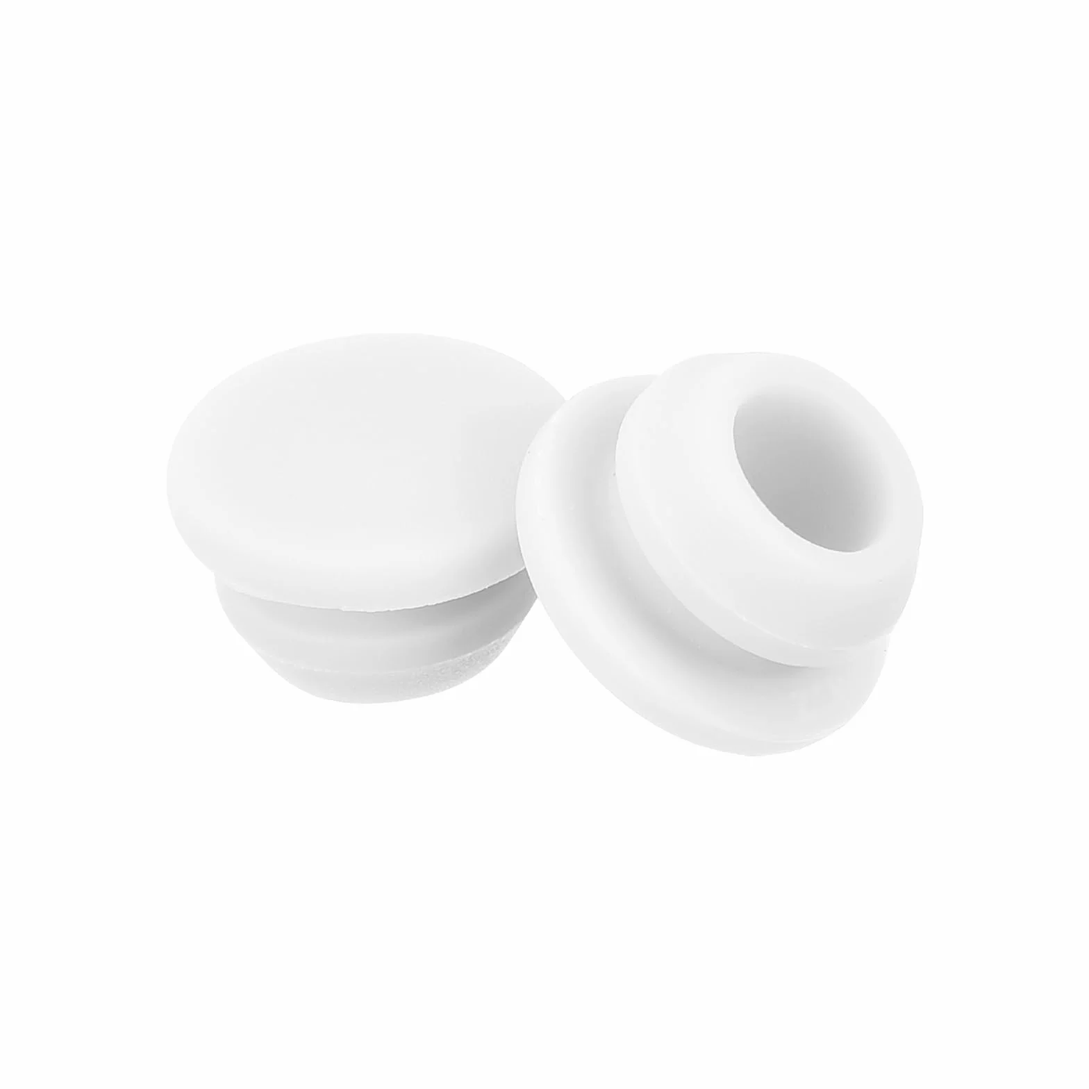 QUARKZMAN 20 sztuk silikonowych zaślepek do otworu zatrzaskowego, 8 mm / 0,3 cala, szerokość szczeliny, wąskie rowki, 2 mm, okrągła osłona na przelotki kablowe, białe