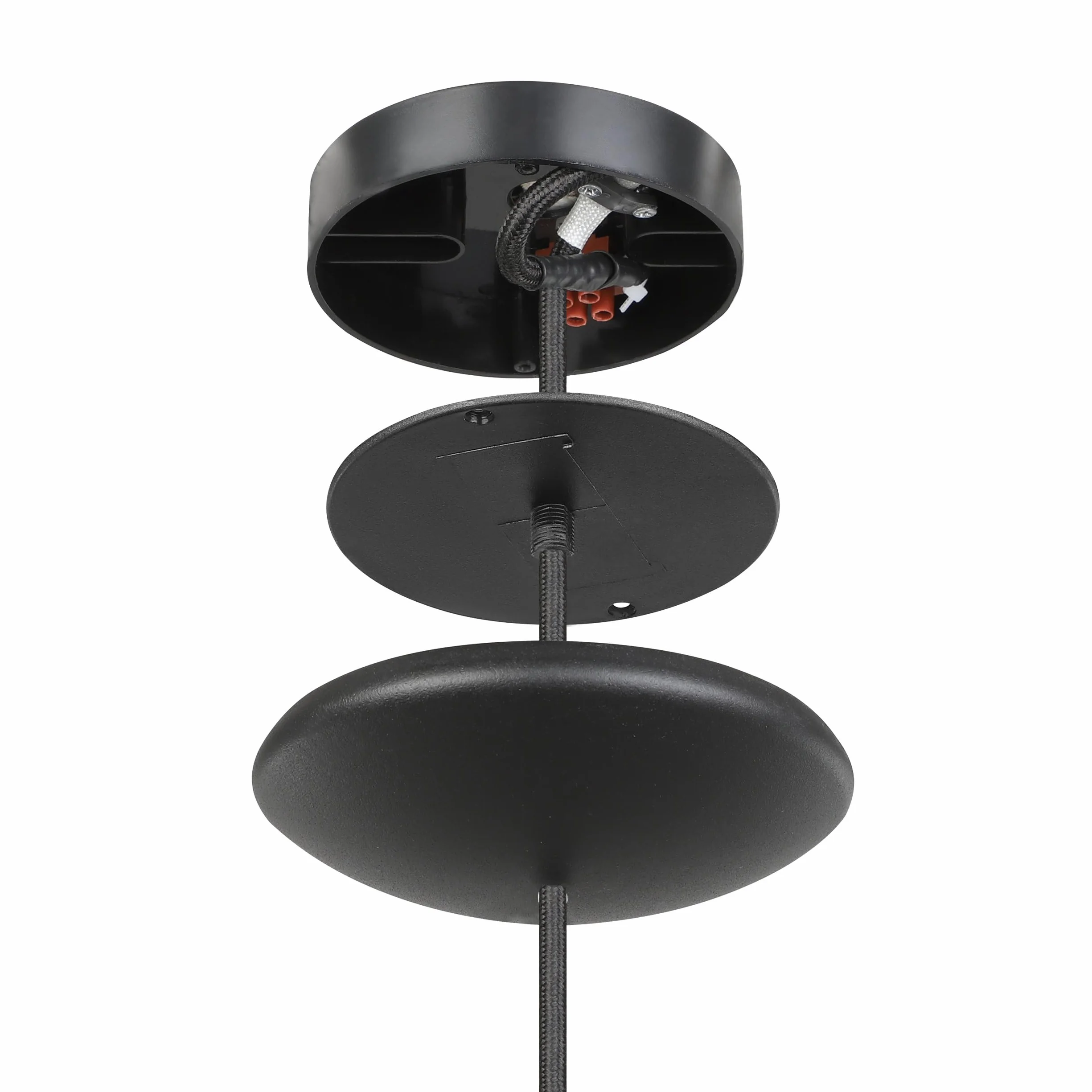 EGLO lampa wisząca Sabinar, lampka do salonu i jadalni | światło z metalu w kolorze czarnym i drewna w kolorze naturalnym, FSC100HB, oświetlenie wiszące, oprawka E27, Ø 18 cm