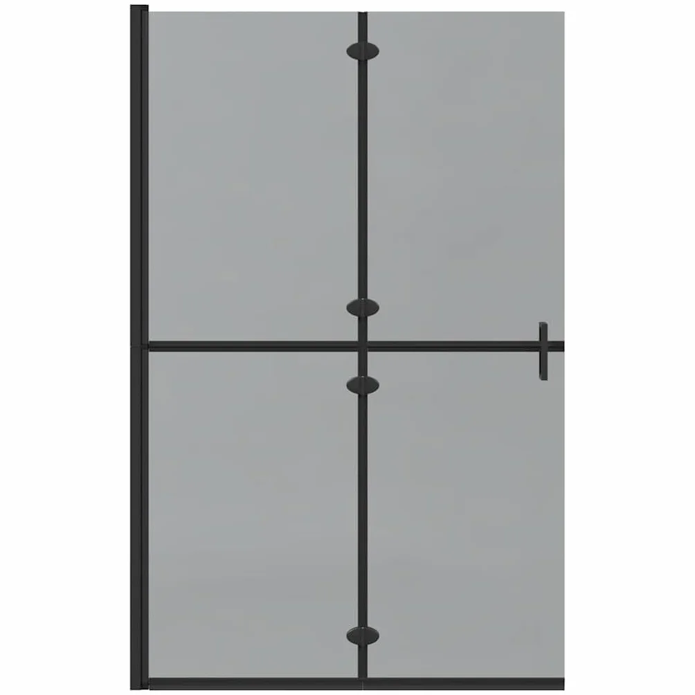Ścianka prysznicowa Walk-In czarna z aluminium i szkła hartowanego, 120 x 6,5 x 190 cm, składana, z ochroną przed pryskaniem i ścianką działową, do łazienki, na mokro