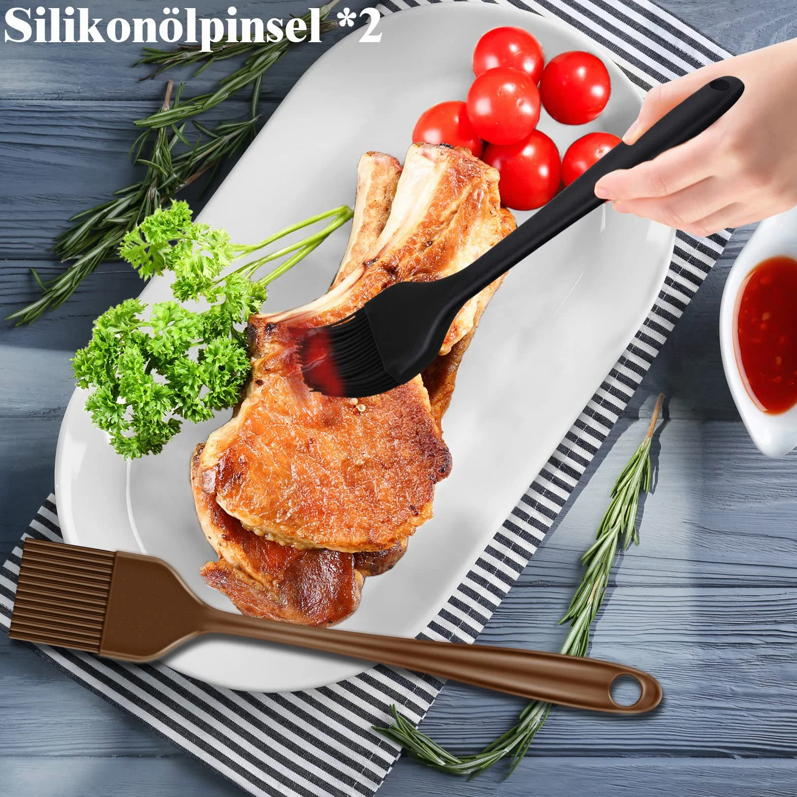 Grilliance Zestaw sztućców do grilla, 38 sztuk, stal nierdzewna, akcesoria do grilla dla mężczyzn, prezent urodzinowy, wysokiej jakości zestaw akcesoriów do grilla, walizka z walizką na grilla i matą do grillowania, do ogrodu i na kemping, kolor brązowy