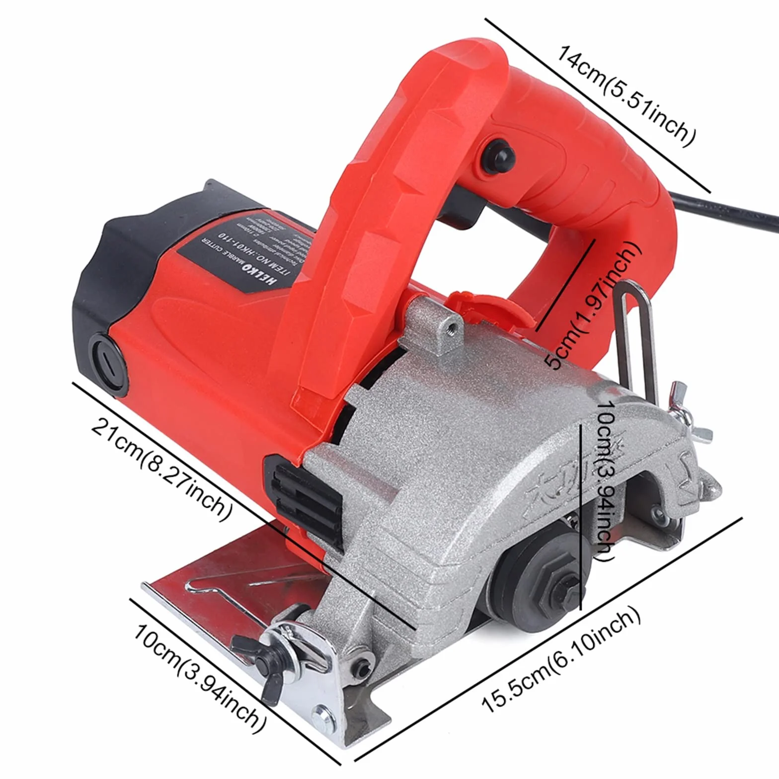 Ręczna piła tarczowa 220 V, przenośna piła tarczowa do kamienia, stołowa piła tarczowa z 110 mm brzeszczotem, maszyna do cięcia płytek, kamienia, do cięcia płytek i drewna, 1580 W, maks.