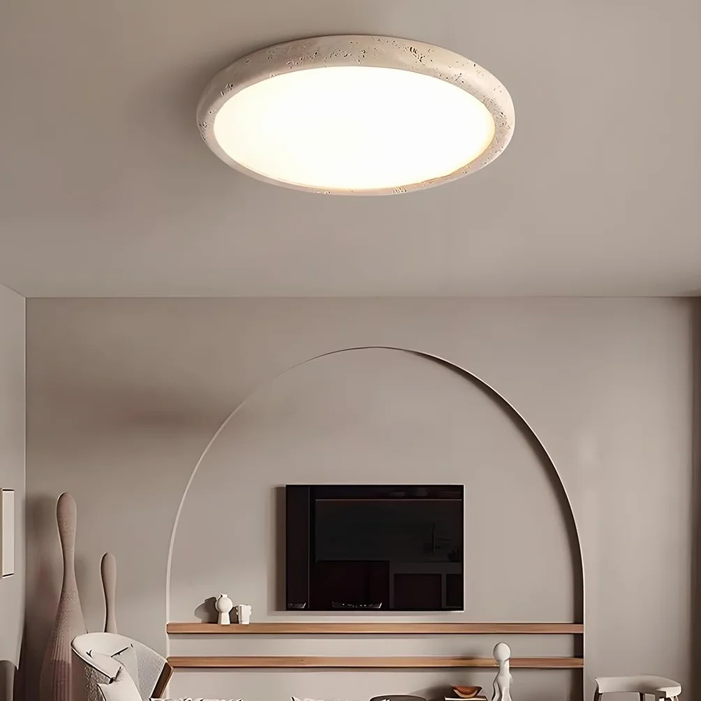 Japońskie Światło Sufitowe W Stylu Wabi Sabi LED Żółta Jaskinia Kamień Lampa Sufitowa Sypialnia Z Regulowaną Temperaturą Koloru Nordic Salon Study Room Ochrona Oczu Światła Sufitowe(58cm)