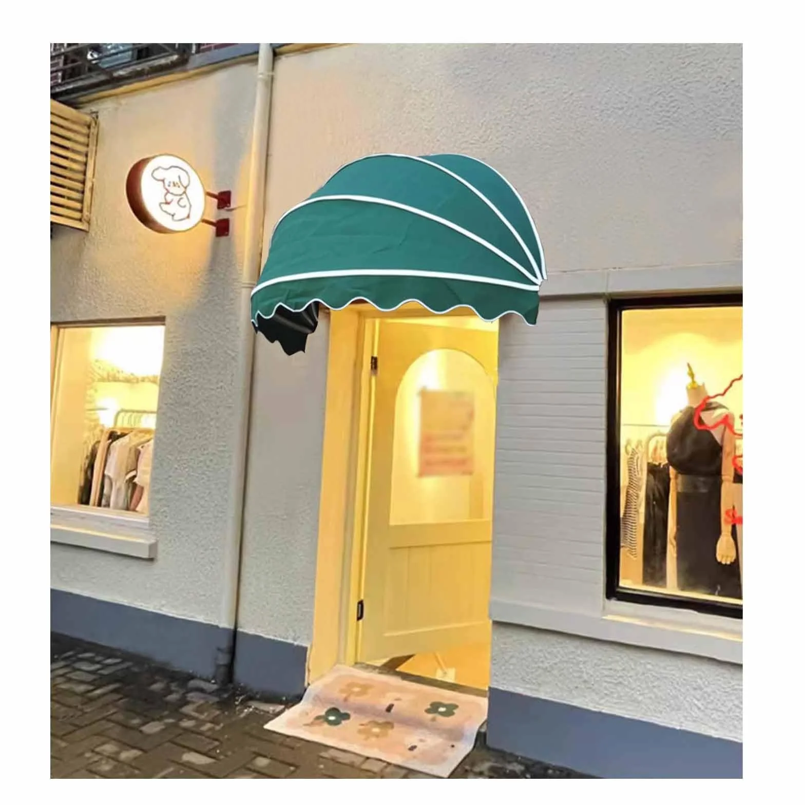 French Curved Awning Anti-UV Waterproof Windproof Dome Window Door Canopy 85cm