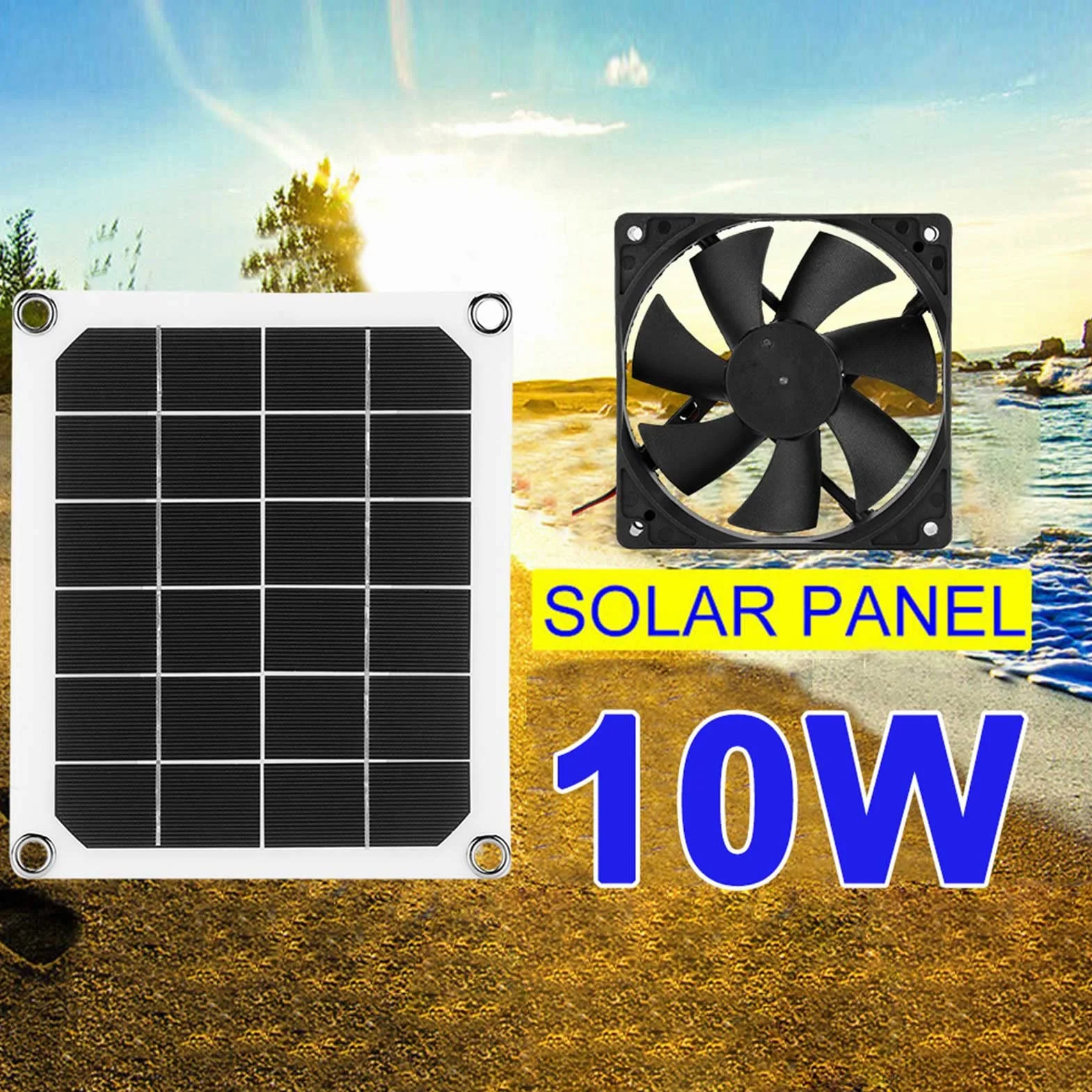 Wentylator solarny 10 W 4,7" IP67 wodoszczelny zasilany energią słoneczną do kurników szklarni