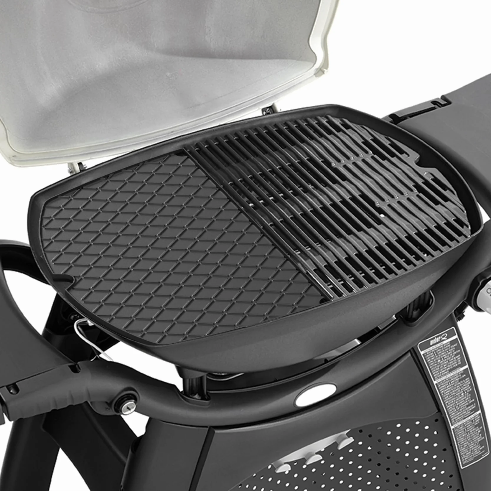 onlyfire 6506 Żeliwna płyta grillowa do grilla gazowego Weber Q300, Q320, Q3000, Q3100, Q3200, Q3400, Series 44,45 x 31,5 cm, akcesoria do płyt grillowych, patelnia grillowa, części zamienne do Weber