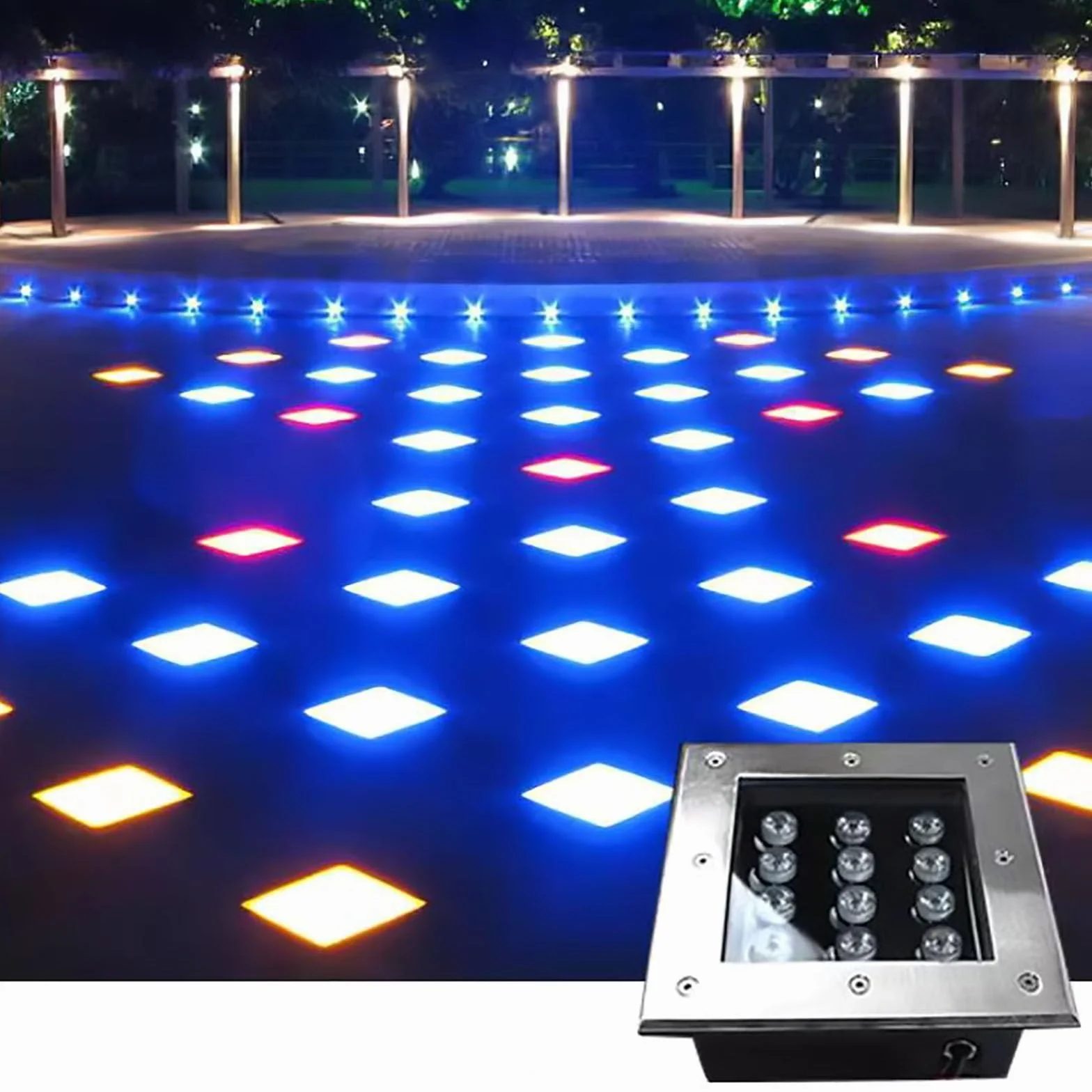 Zakopane oświetlenie ogrodowe - zewnętrzne wpuszczane reflektor LED, wbudowany reflektor kwadratowy AC 220 V, wodoodporne oświetlenie podłogowe IP66, dekoracyjna lampa podłogowa do ogrodu, na