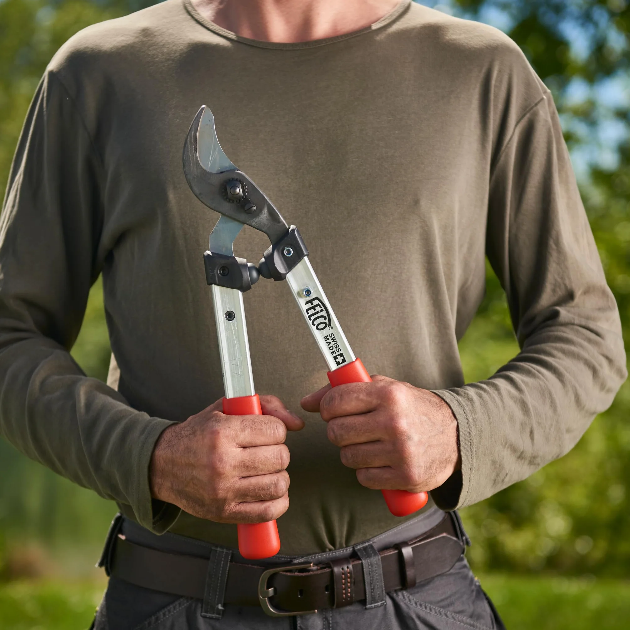 FELCO 211-40 Sekator (długość 40 cm, głowica tnąca, średnica cięcia 35 mm, uchwyty aluminiowe, sekator do ciężkich prac cięcia)