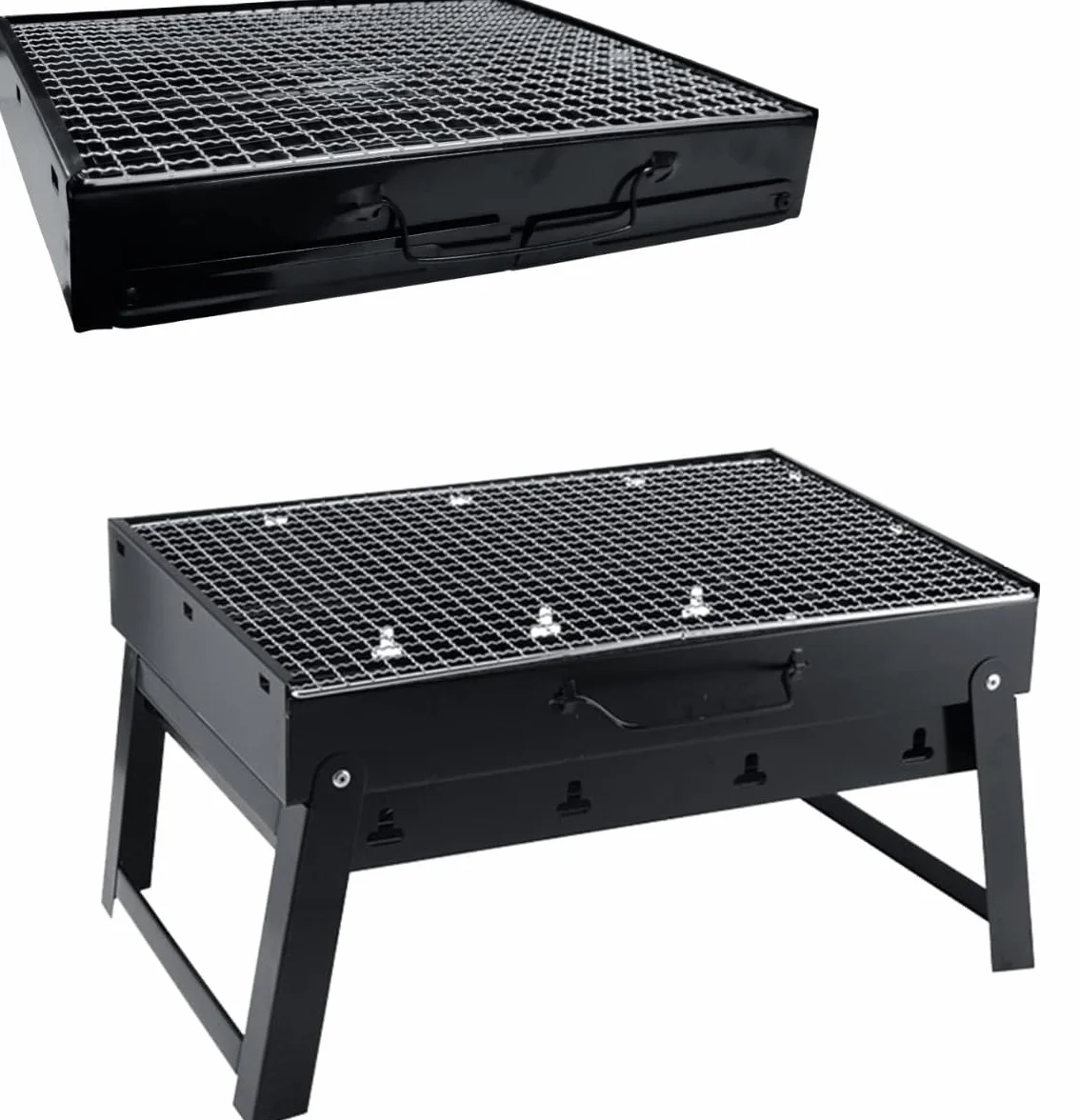 Grill ogrodowy, grill na węgiel drzewny, przenośny, składany, turystyczny z węgla drzewnego, na kemping, ze stali nierdzewnej (TG71421)