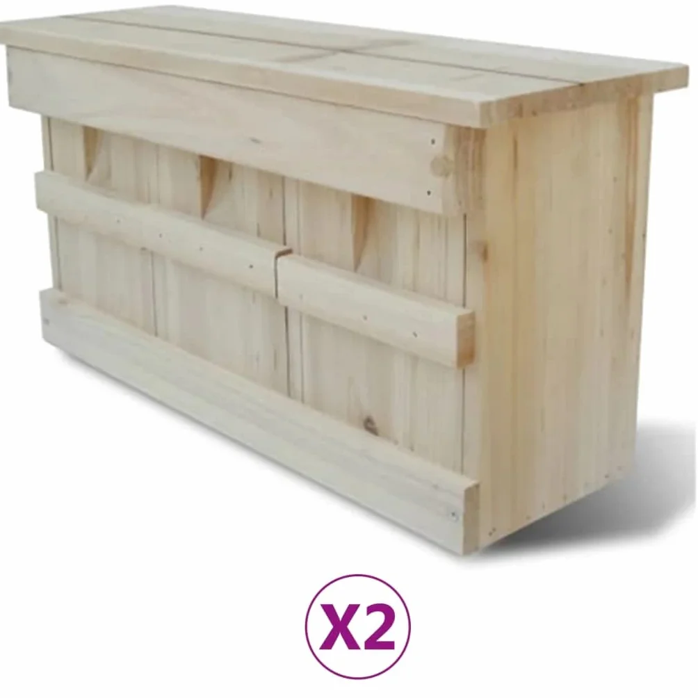 vidaXL Domki dla wróbli drewniane 2 szt. 44 x 15,5 x 21,5 cm