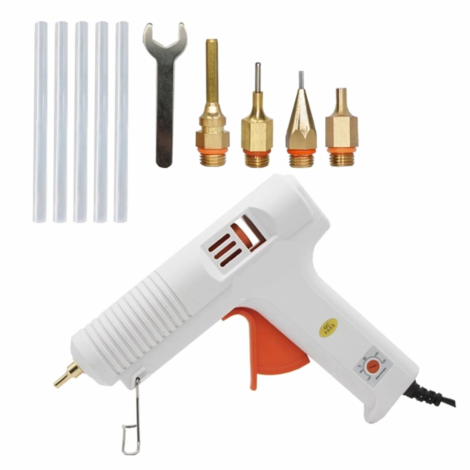 RUHEN Pistolet do klejenia na gorąco pistolet do klejenia na gorąco długa dysza średnica 1 mm 1,3 mm mała przysłona przemysłowy pistolet do klejenia DIY narzędzia naprawcze pistolet do klejenia