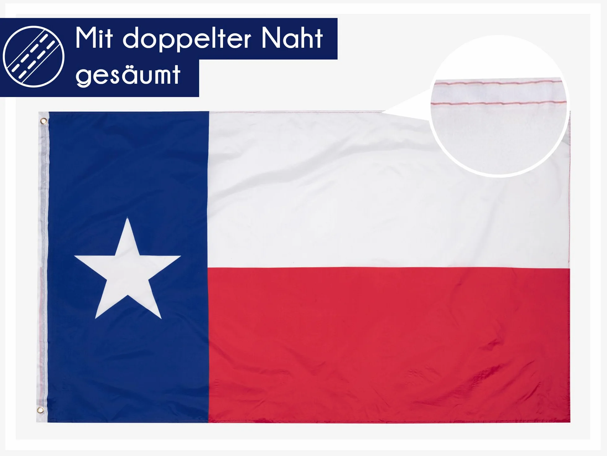 Flaga Texas 90 x 150 cm z oczkami z mosiądzu – wytrzymała flaga na maszt 100% poliester
