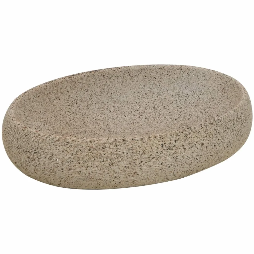 vidaXL Umywalka nablatowa, piaskowa, owalna, 59x40x15 cm, ceramiczna, umywalka, umywalki, zlew nablatowy, umywalka łazienkowa, zlew do łazienki