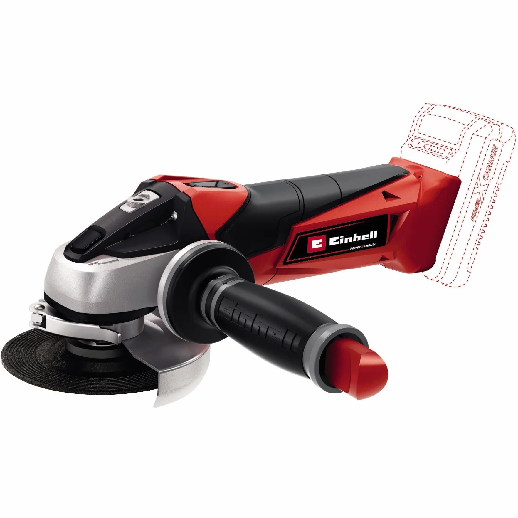 Einhell Akumulatorowa szlifierka kątowa TE-AG 18/115 Li Solo Power X-Change (Li-ion, 8500 min-1, zabezpieczenie przed ponownym włączeniem, przeciążeniem i ochrona tarczy, bez akumulatora i ładowarki)