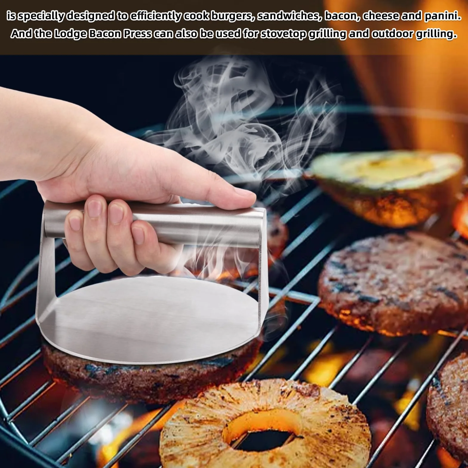 Prasa do burgerów ze stali nierdzewnej 16 cm 6,3 cala pogrubiona kruszarka