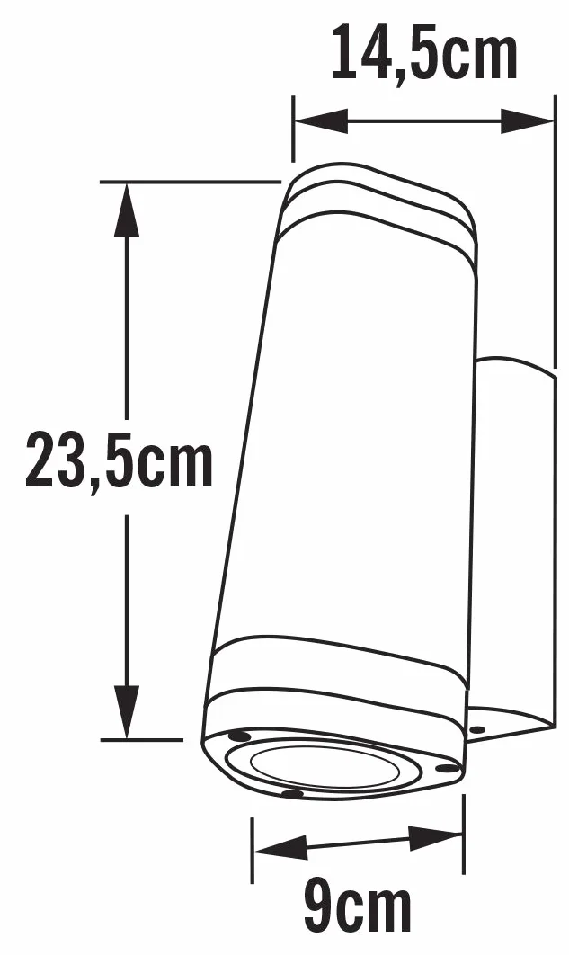 Konstsmide Modena 7512-750 lampa ścienna B: 9 cm głęb.: 14,5 cm wys.: 23,5 cm / 2 x 35 W / IP44 / lakierowane aluminium/czarny matowy