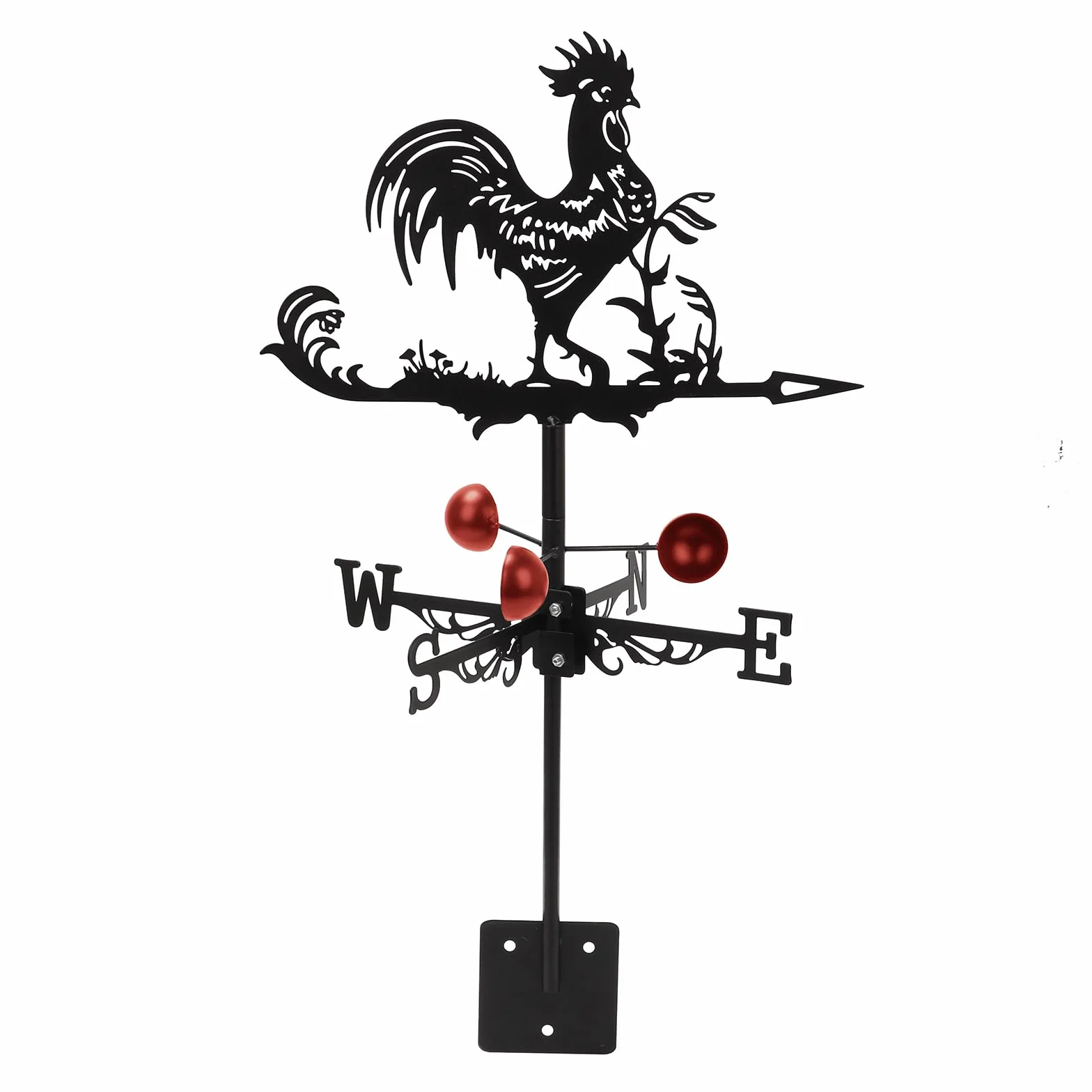 Metalowy wiatrowskaz widłowy, kołowrotek w kształcie koguta, narzędzie do pomiaru wiatru, wiatrowskaz na podwórko, stodołę, szopę, ozdobę dachową i ogrodową, 58 x 33 cm