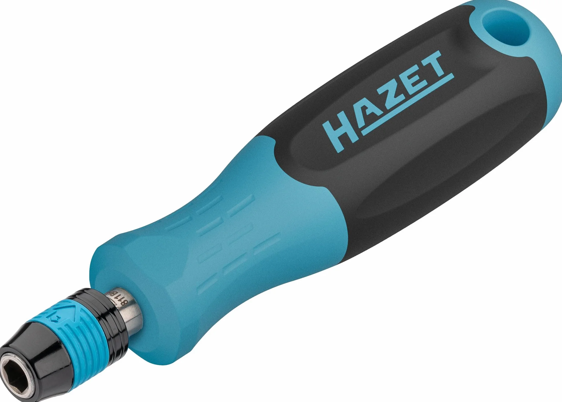 HAZET Uchwyt do bitów 811BH, sześciokąt 1/4 cala, długość 132,5 mm, blokada bagnetowa, antypoślizgowy 3-komponentowy uchwyt do przenoszenia dużej siły, do pracy ręcznej i maszynowej