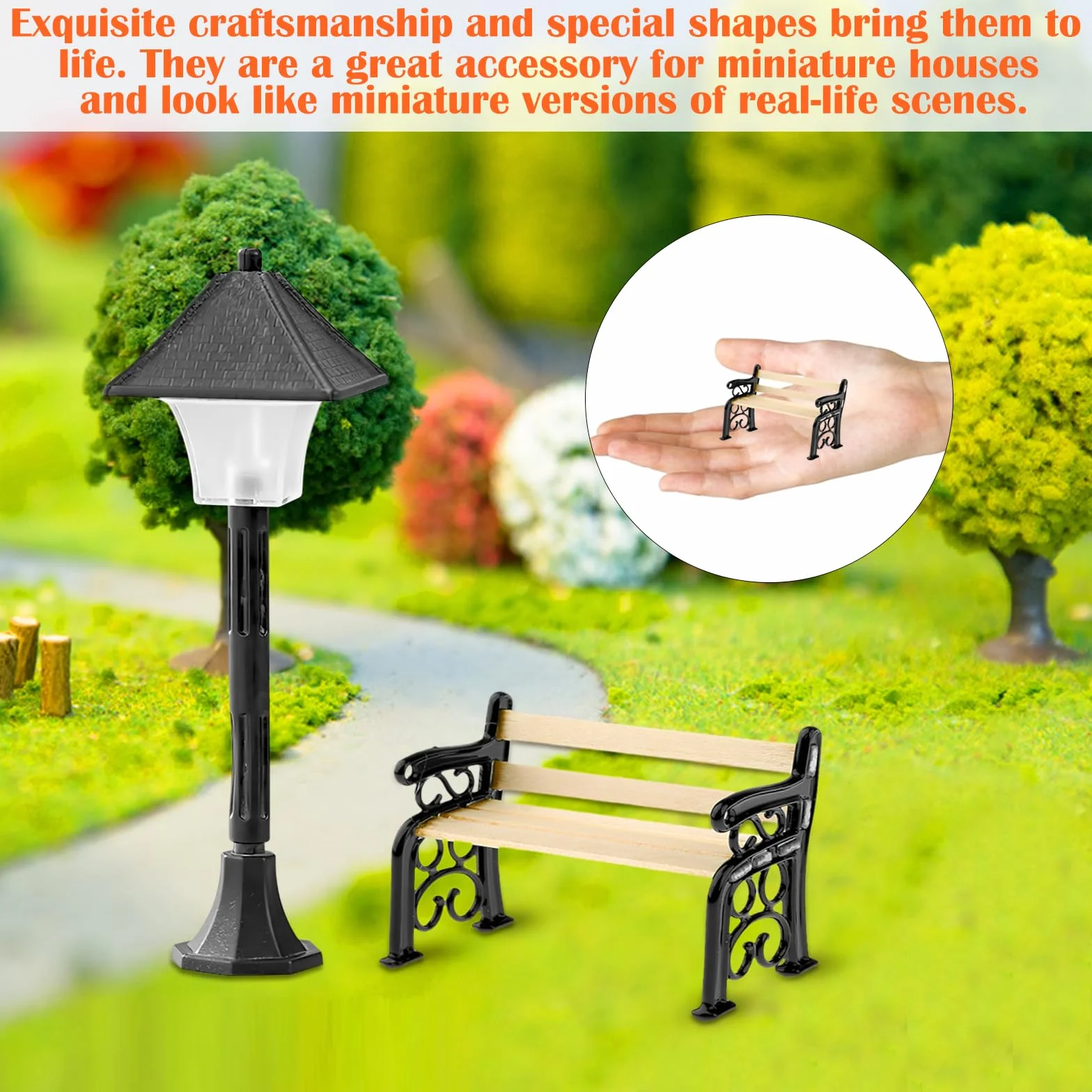 DAWRIS Miniaturowa latarnia, mini ogród, będzie świecił się światłem, model Making Fairy, miniaturowe meble, meble ogrodowe, szklarnia, akcesoria, miniaturowe akcesoria do ogrodu, miniaturowa