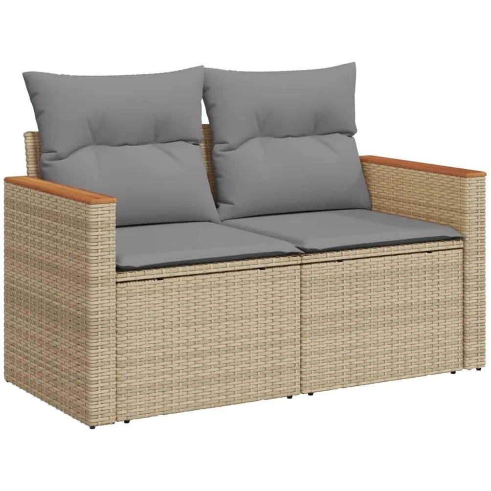 vidaXL Sofa ogrodowa 2-osobowa polirattan beż