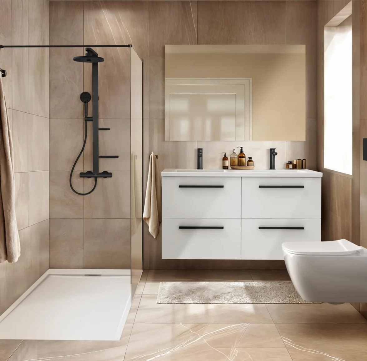 Ideal Standard Oleas płyta uruchamiająca do spłuczek WC ProSys – 2 zestawy mechanicznych przycisków z tworzywa sztucznego ABS – czarna