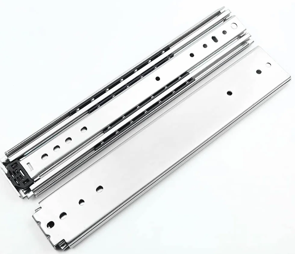 Wytrzymałe prowadnice do szuflad 304,8 cm – prowadnice z pełnym wysuwem z łożyskami kulkowymi do montażu bocznego zapewniają płynne przesuwanie 304,8 mm Ra do kuchni i mebli
