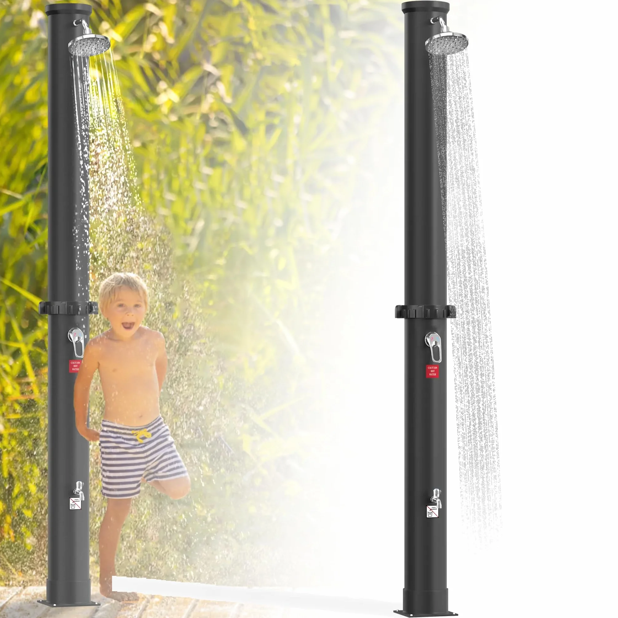 XMTECH Prysznic solarny 40 l ogrodowy z deszczownicą 360° 216 cm