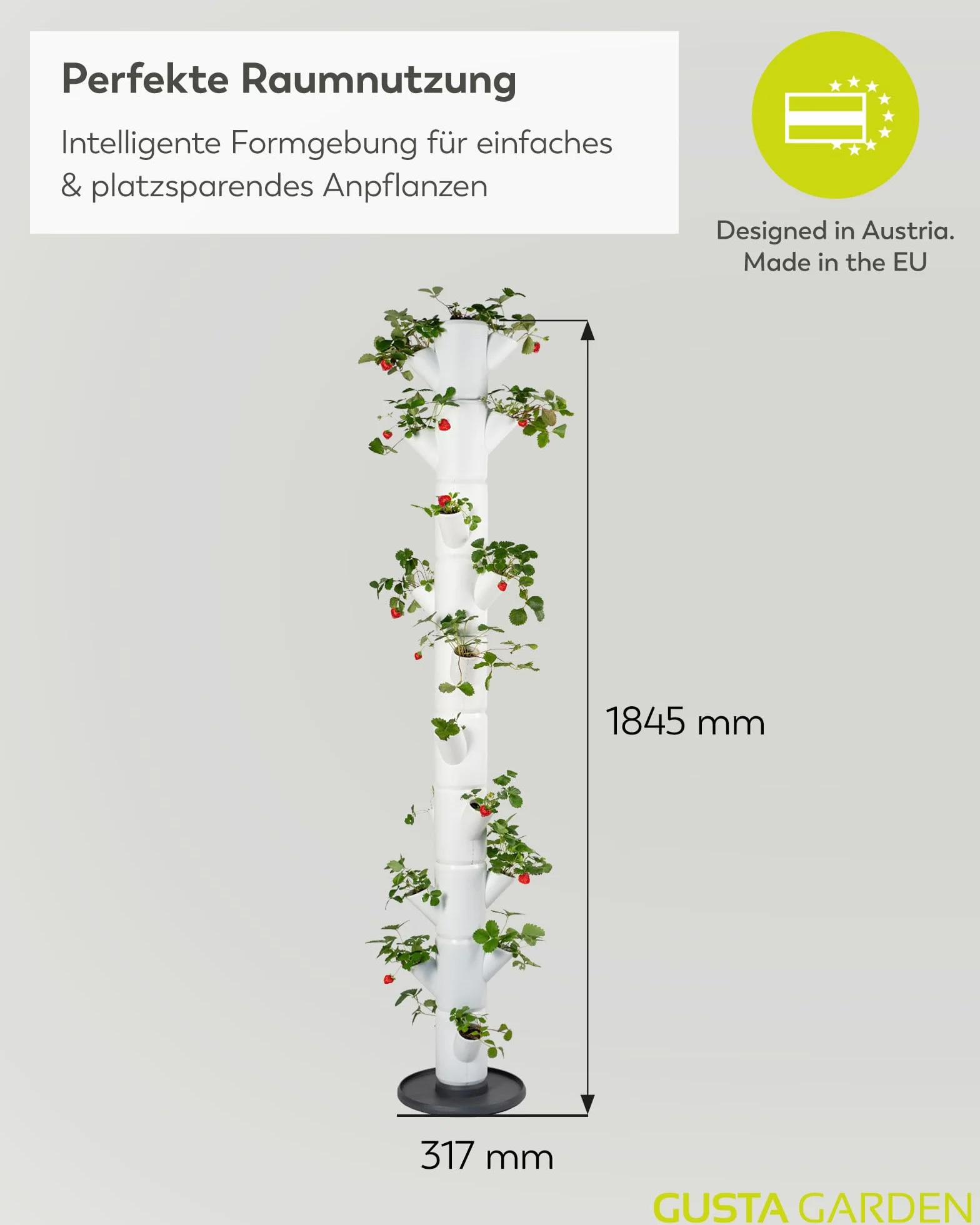 Gusta Garden Sissi Strawberry Infinity donica na rośliny antracyt/szary wieża roślinna podwyższona grządka na truskawki