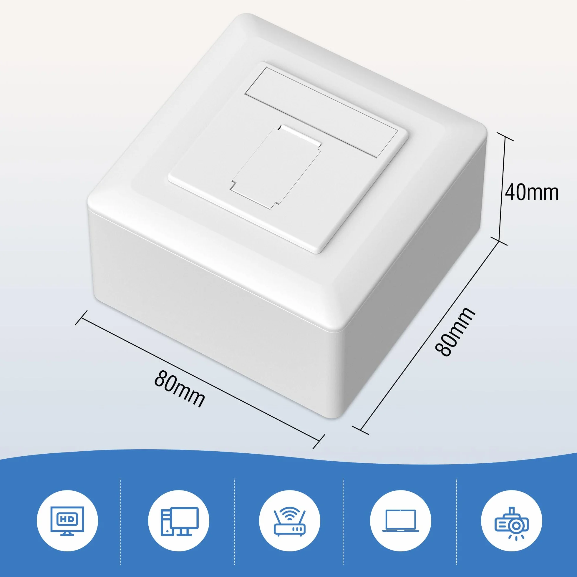 FGB 5 x uniwersalna puszka sieciowa gniazdo przyłączeniowe gniazdo danych CAT6a gniazdo sieciowe 1 port RJ45 natynkowe lub podtynkowe ekranowane 10 Gigabit Ethernet sieć LAN puszka do kabli sieciowych