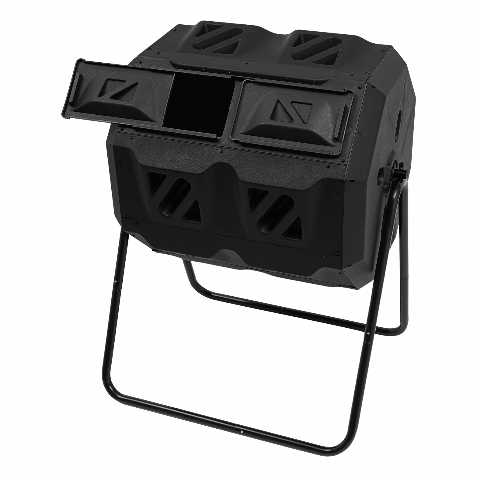 Kompostownik bębnowy 160 l czarny 70 x 60 x 93 cm