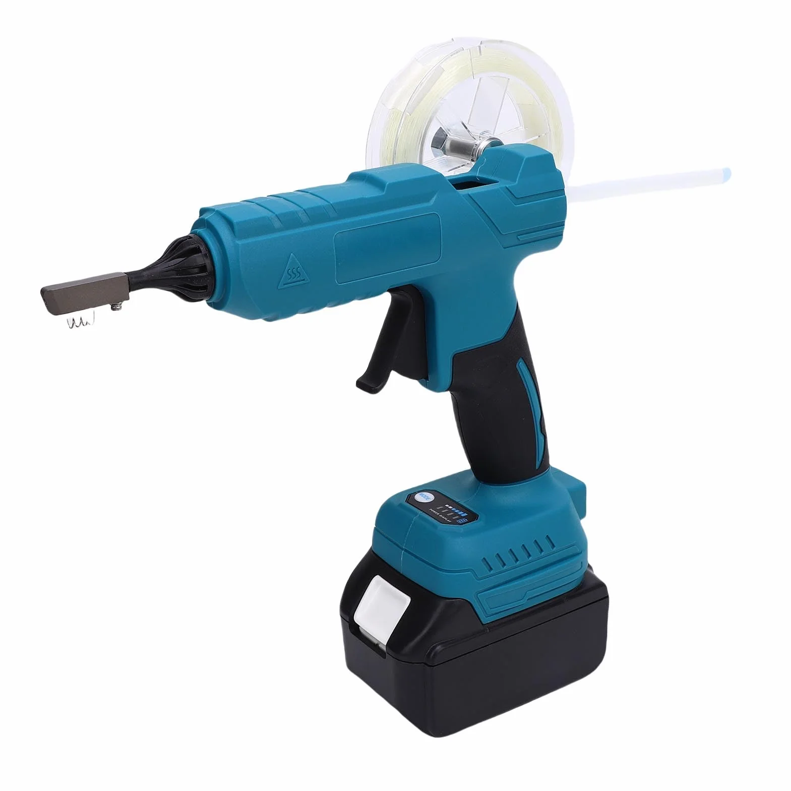 Jeffergarden Niewidoczny Pistolet do Klejenia światłowodów, Bezprzewodowy Pistolet do Klejenia na Gorąco z Akumulatorem 3000 MAh i wklęsłą dyszą, Okablowania Wewnętrznego FTTR i (wtyczka UE)