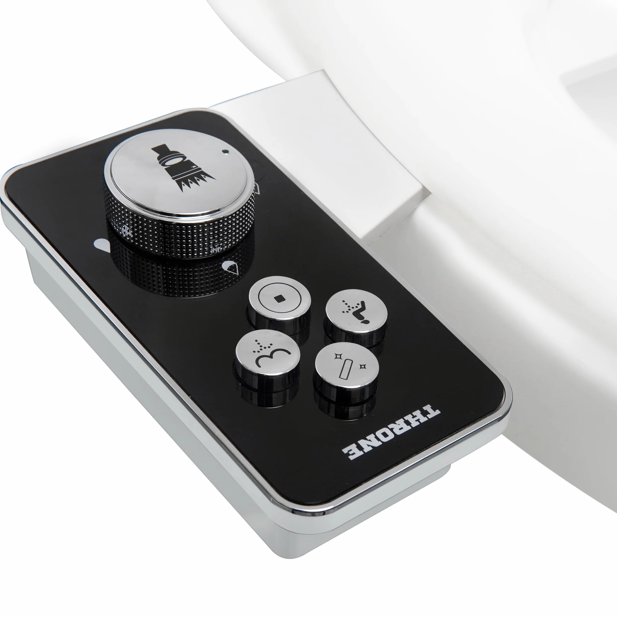 Throne Bidet – nieelektryczny, samoczyszczący się bidet, bidet do istniejących toalet, podwójna dysza (mycie przedniej i tylnej), mocowanie bidetu do toalety, łatwa instalacja (czarna)