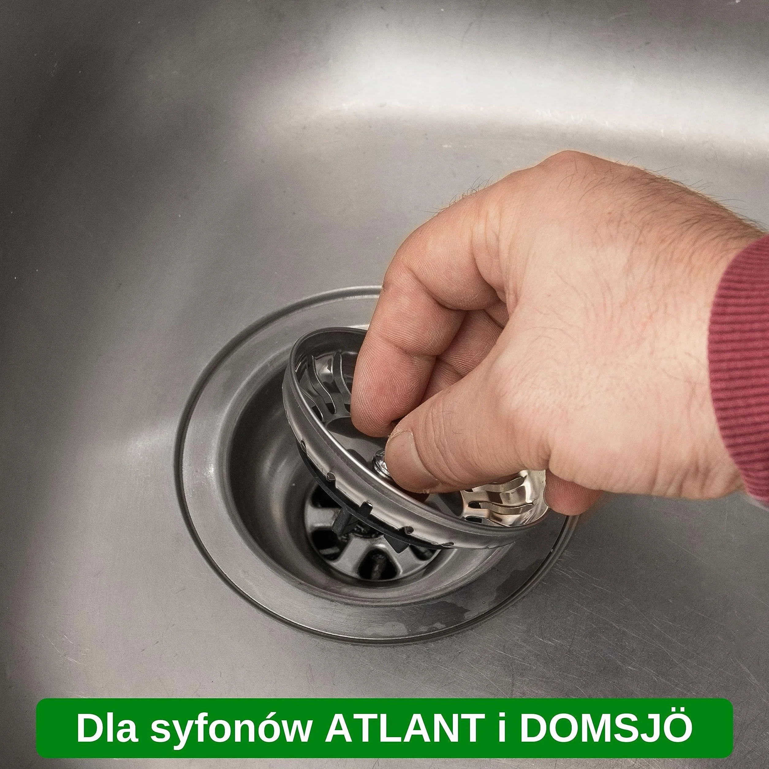 Sitko do zlewozmywaka IKEA ATLANT i DOMSJÖ, Ø 80 mm, kompatybilne z syfonem, kosz sitkowy z ulepszoną uszczelką, pasuje do zlewozmywaka Atlant i Domsjö, sitko z zatyczką