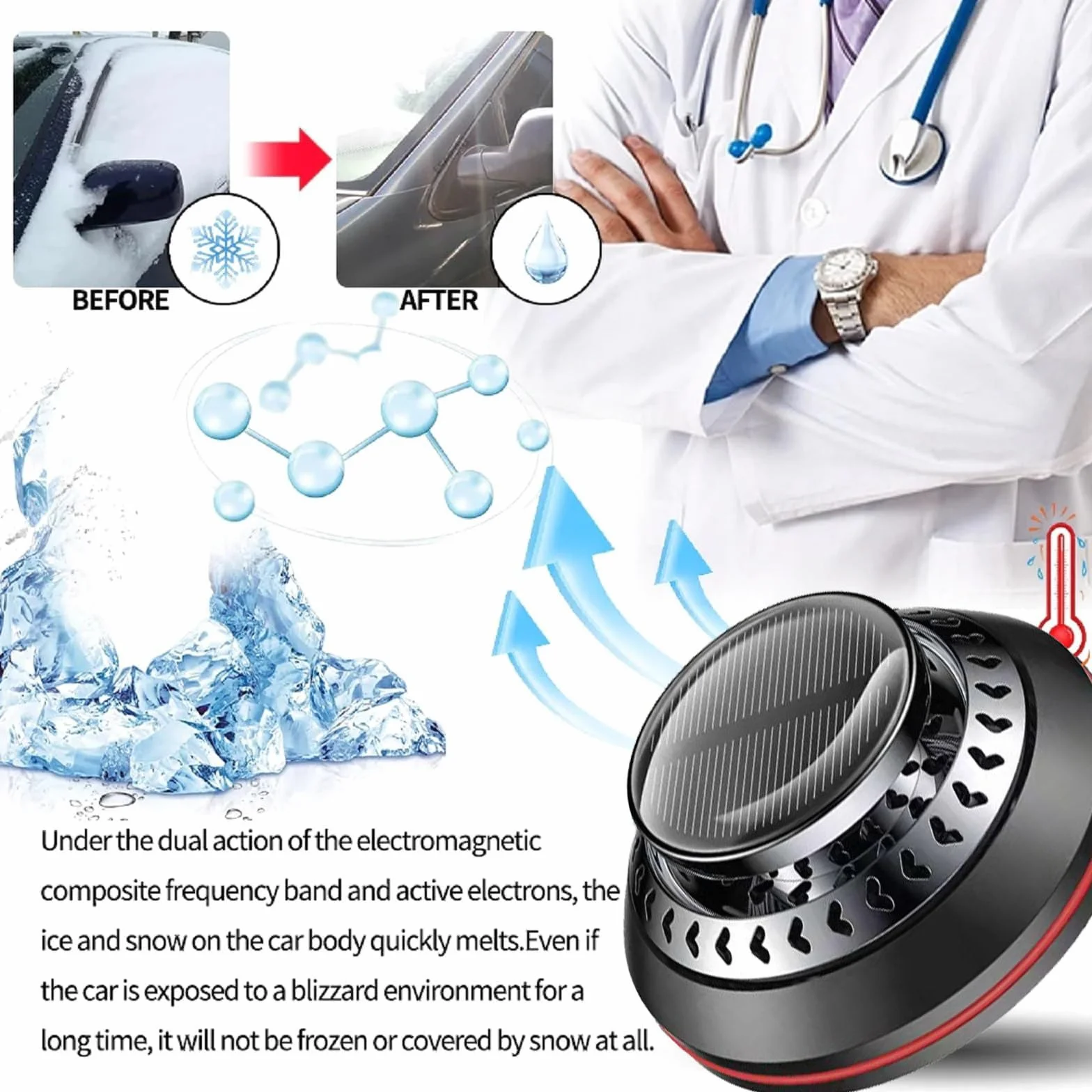 Electromagnetic Molecular Interference Antifreeze Snow Removal Instrument Car Diffusers Vehicle Microwave Deicing Instrument